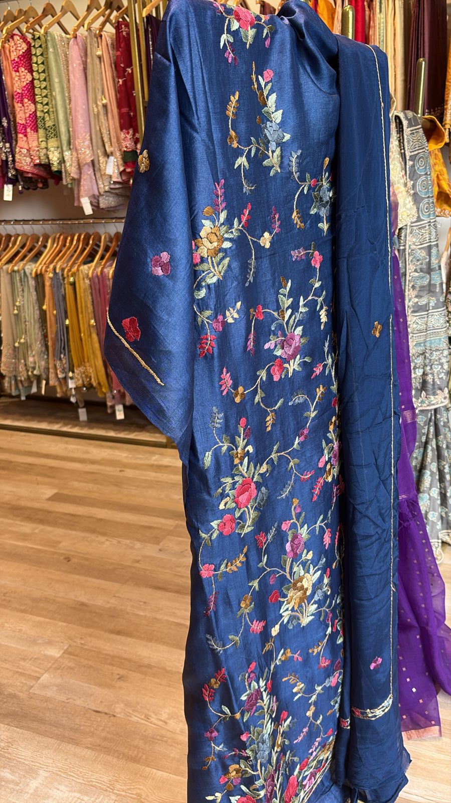 Pure Hand Gara Parsi Tussur Silk Suit Set