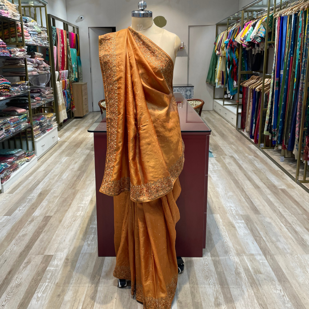 Pure tussar silk with hand work