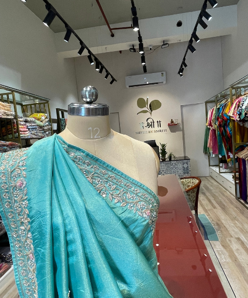 Pure tissue silk zardosi  work saree