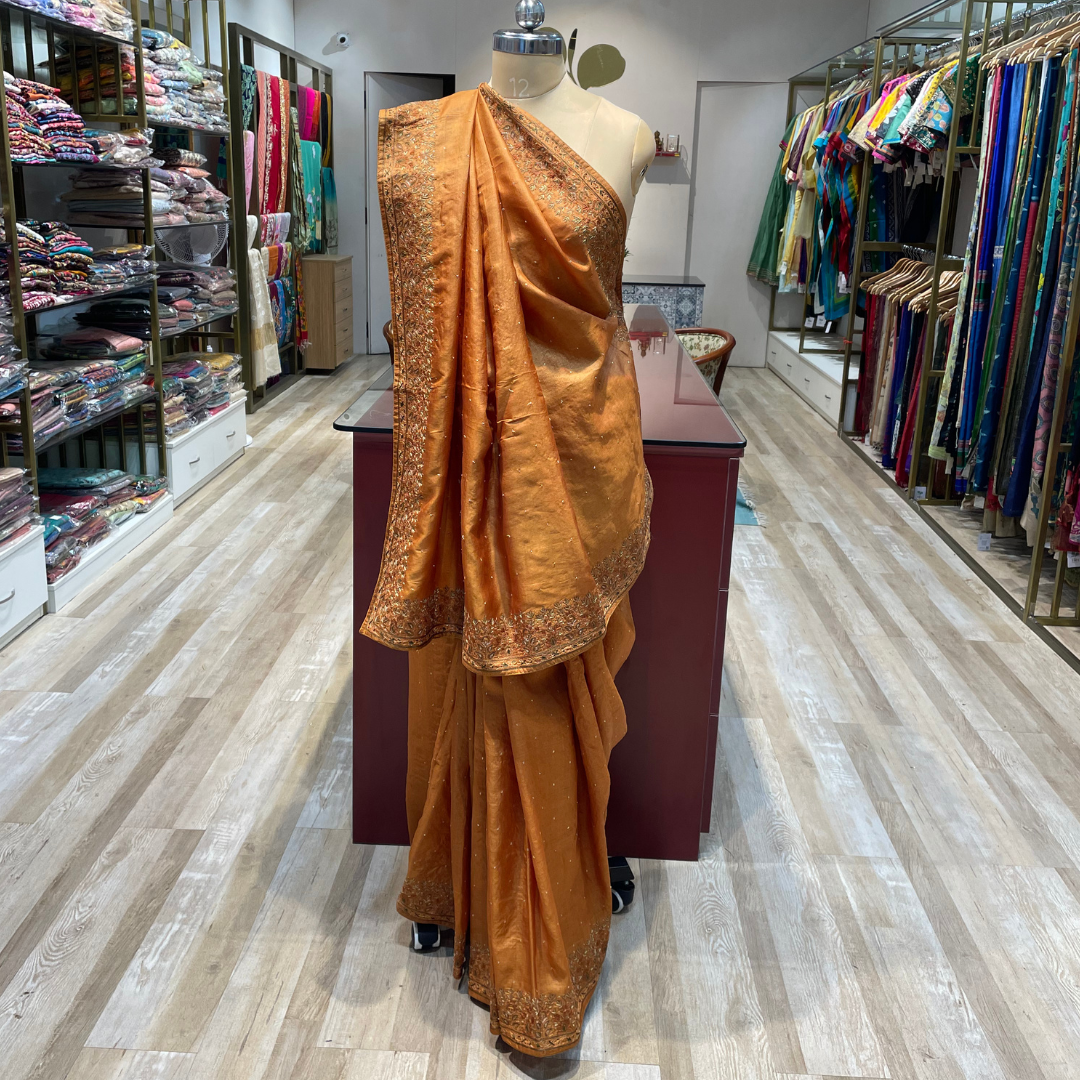 Pure tussar silk with hand work