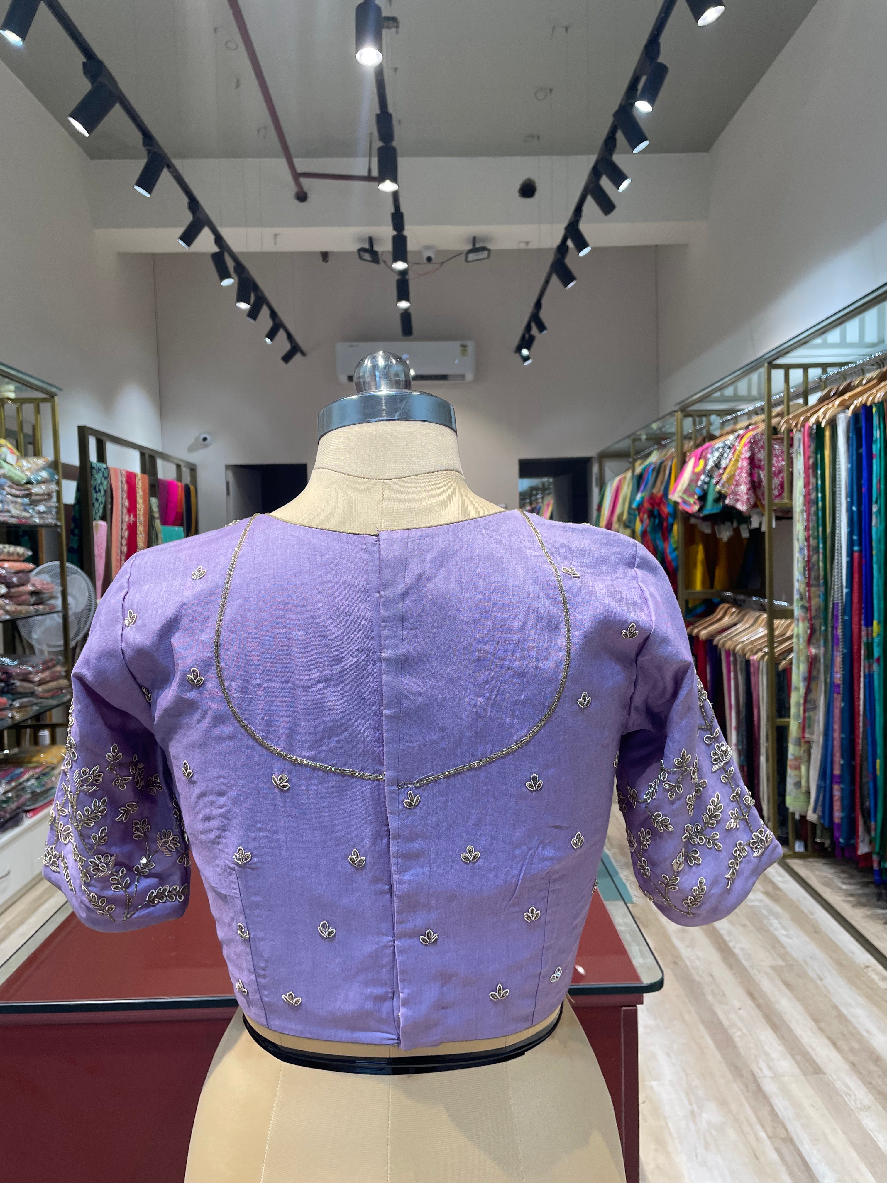 Tussar silk zardosi work blouse