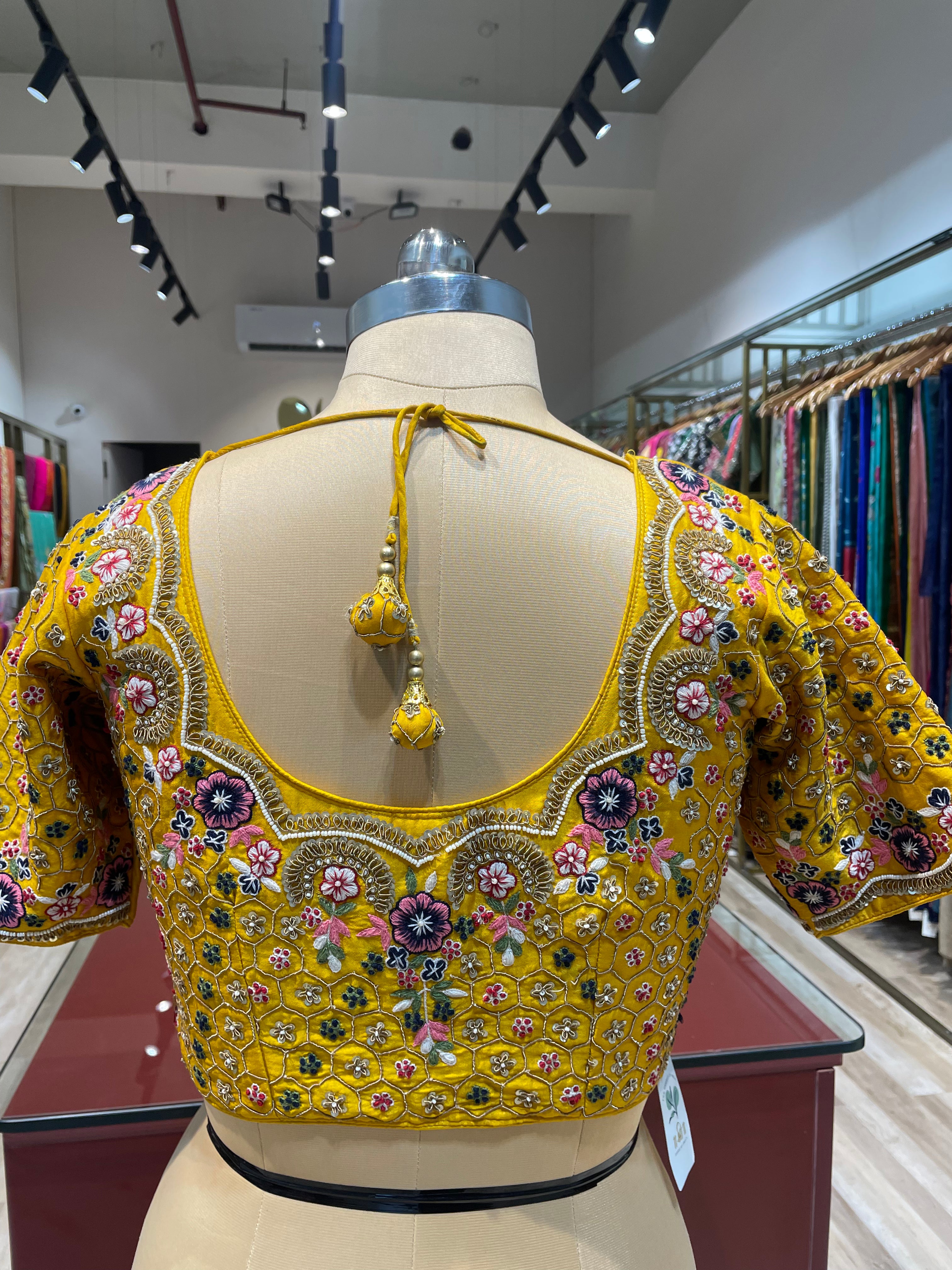 Tussar silk zardosi work work thread work blouse