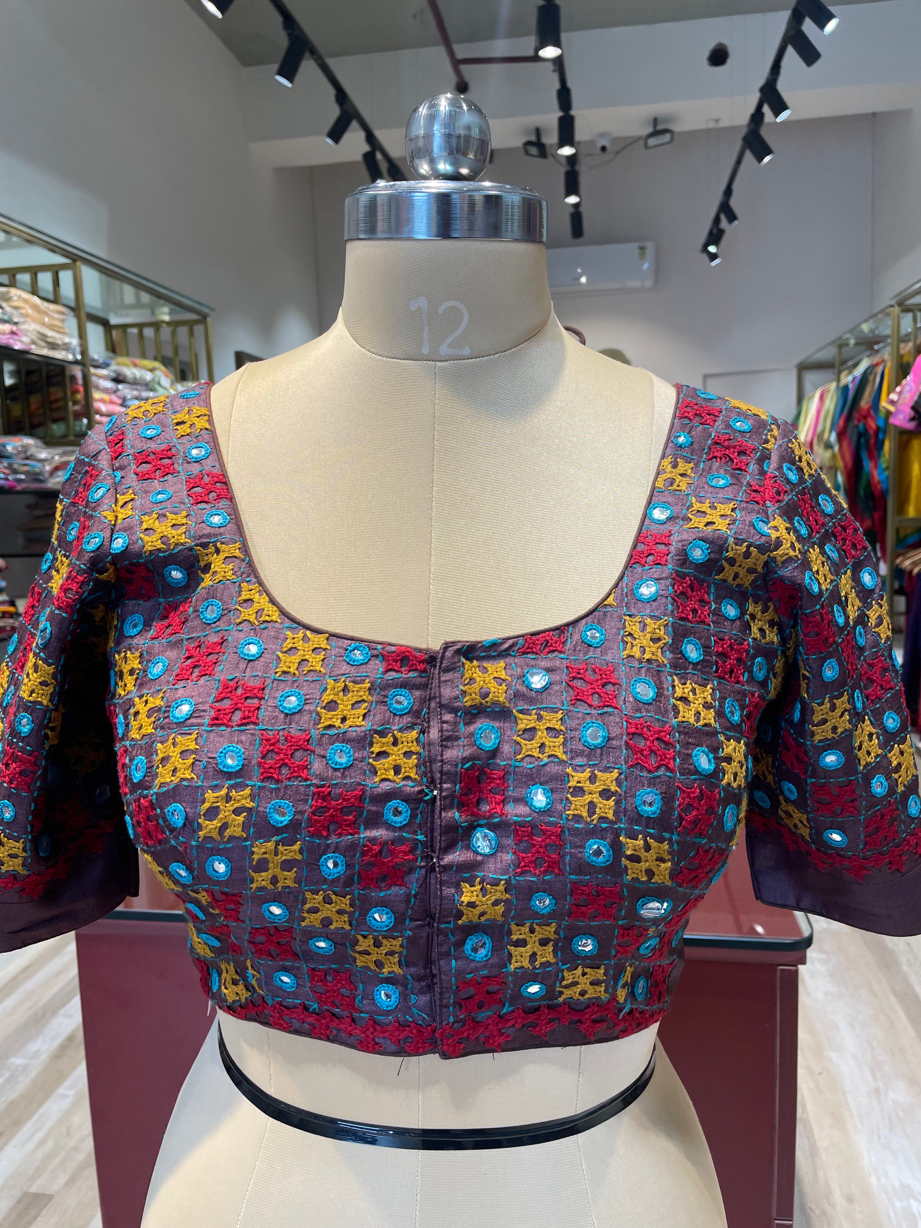 Tussar silk gujarati work Blouse