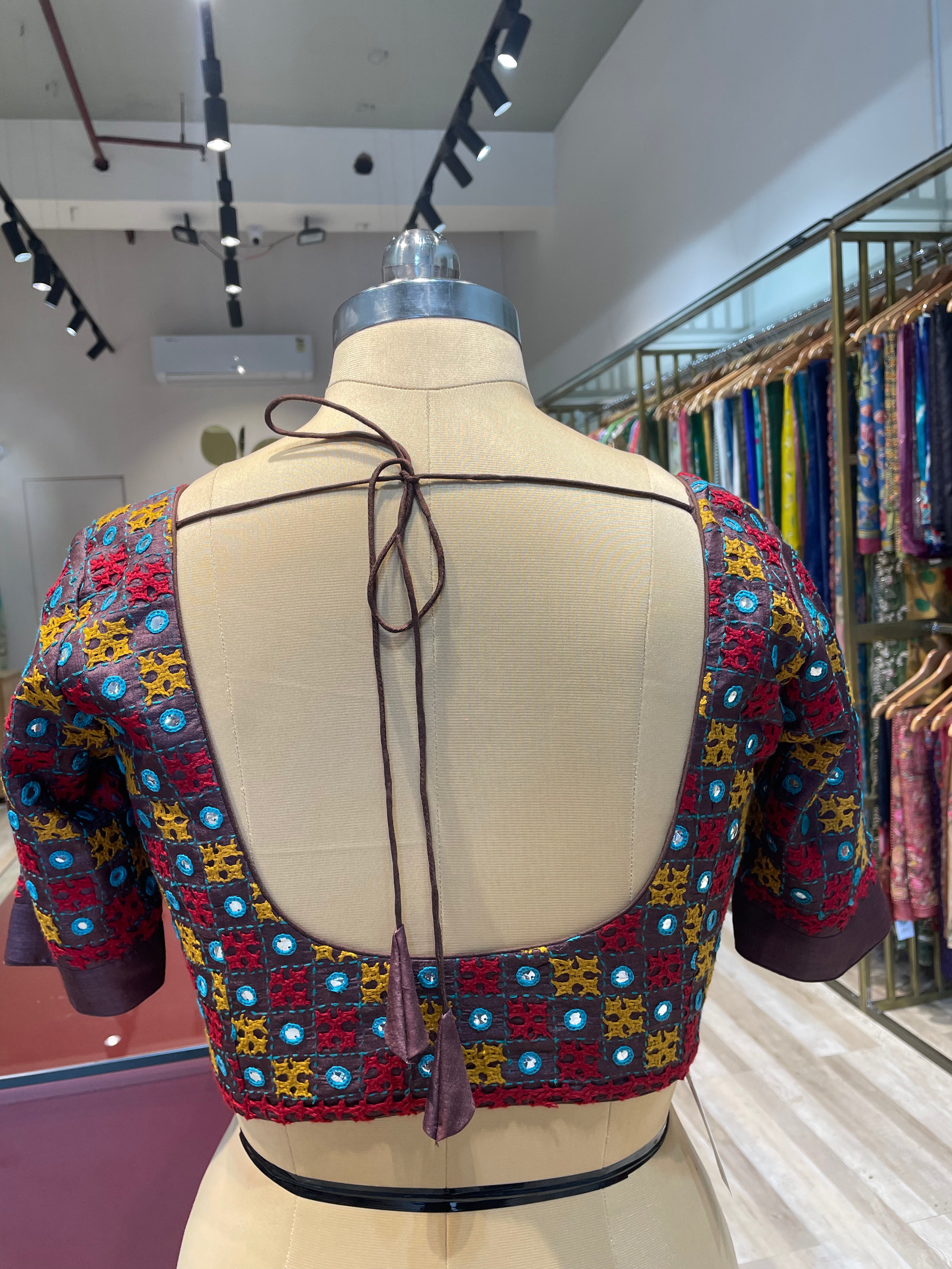 Tussar silk gujarati work Blouse