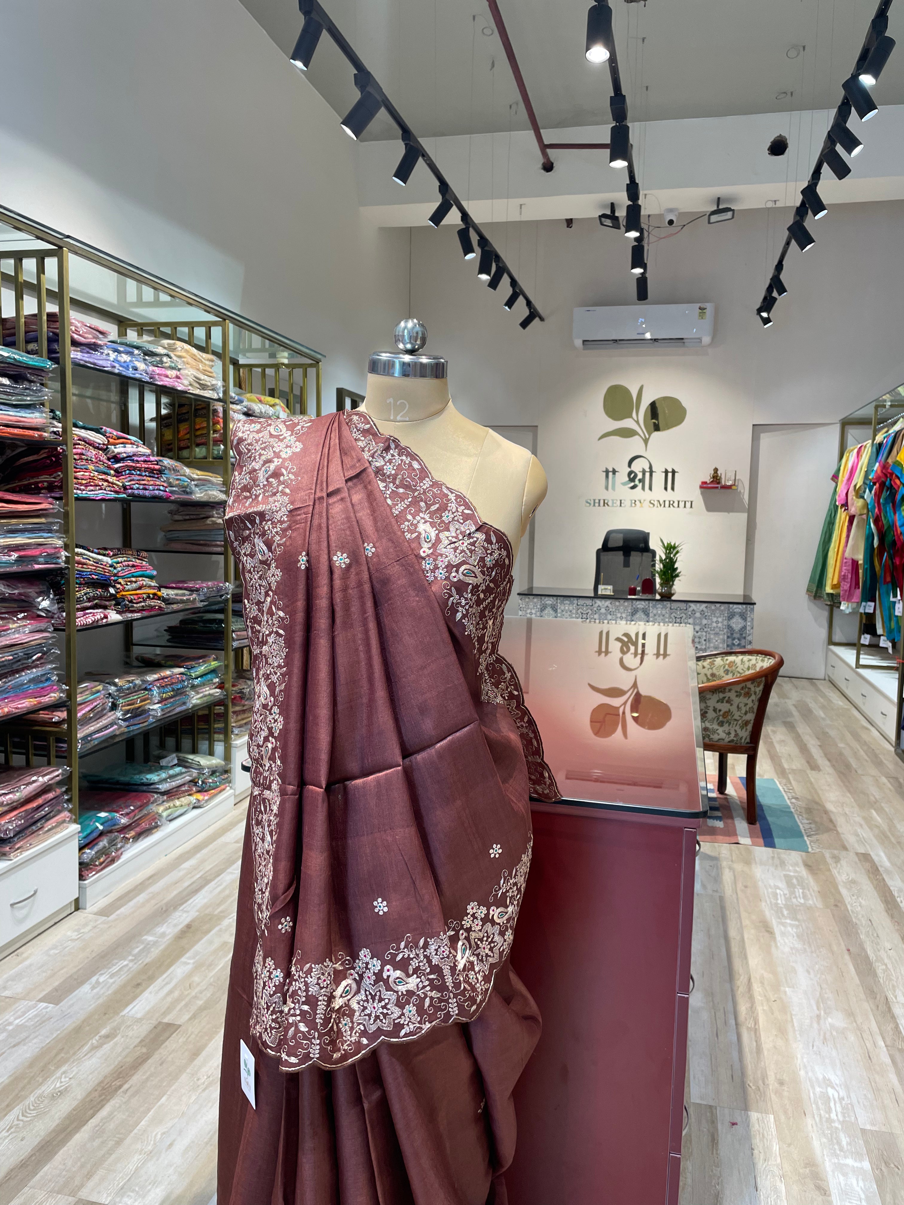 Pure tussar silk saree with pita work (MW)