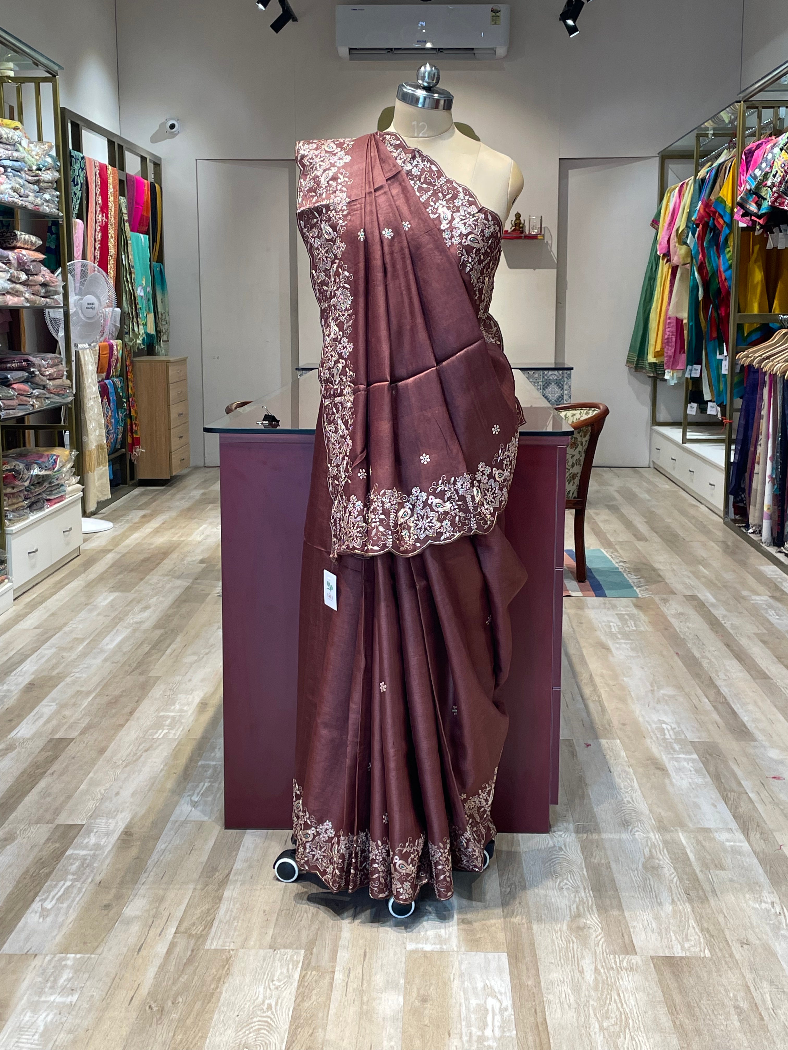 Pure tussar silk saree with pita work (MW)