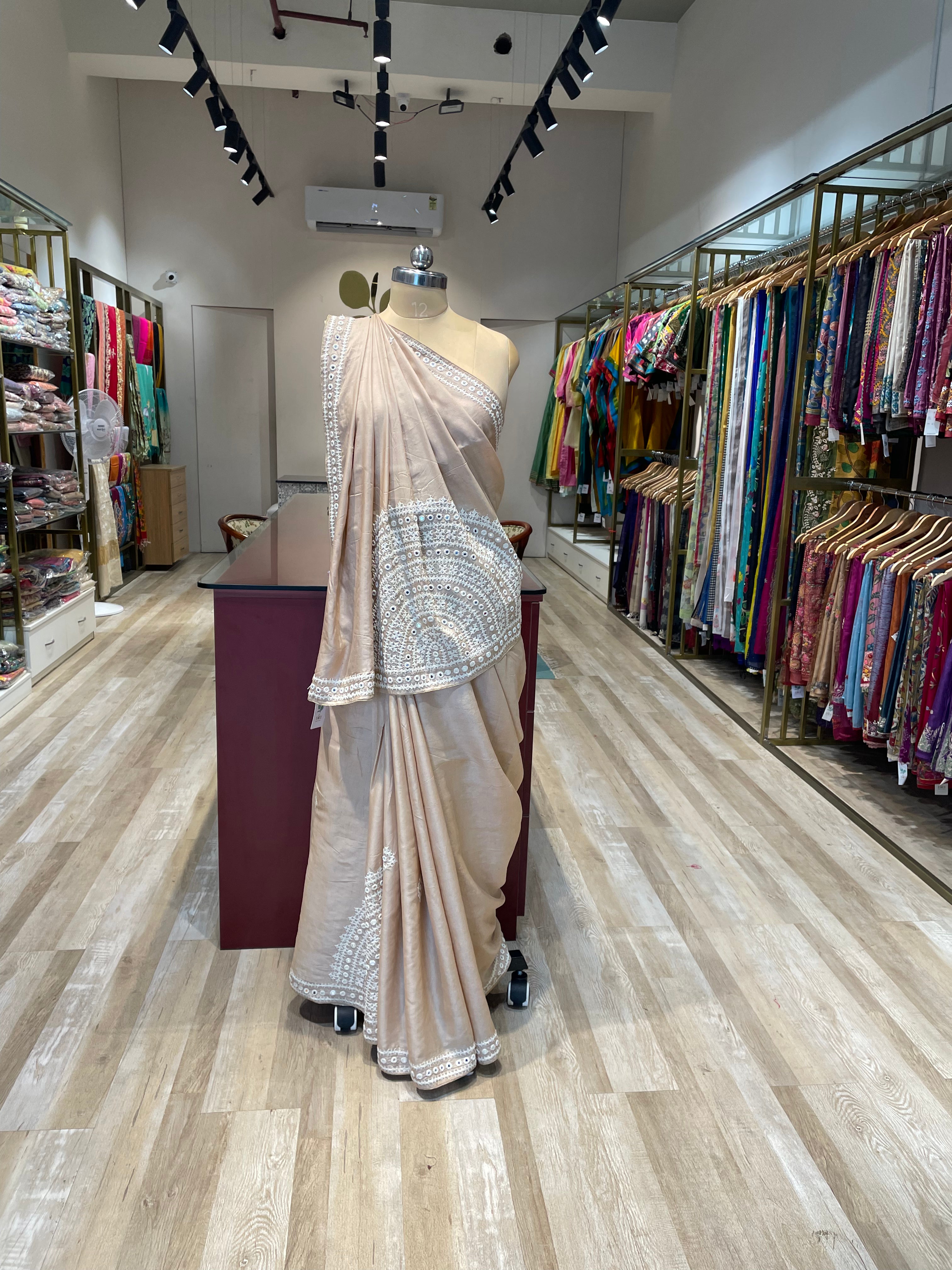 Gujarati work tussar saree