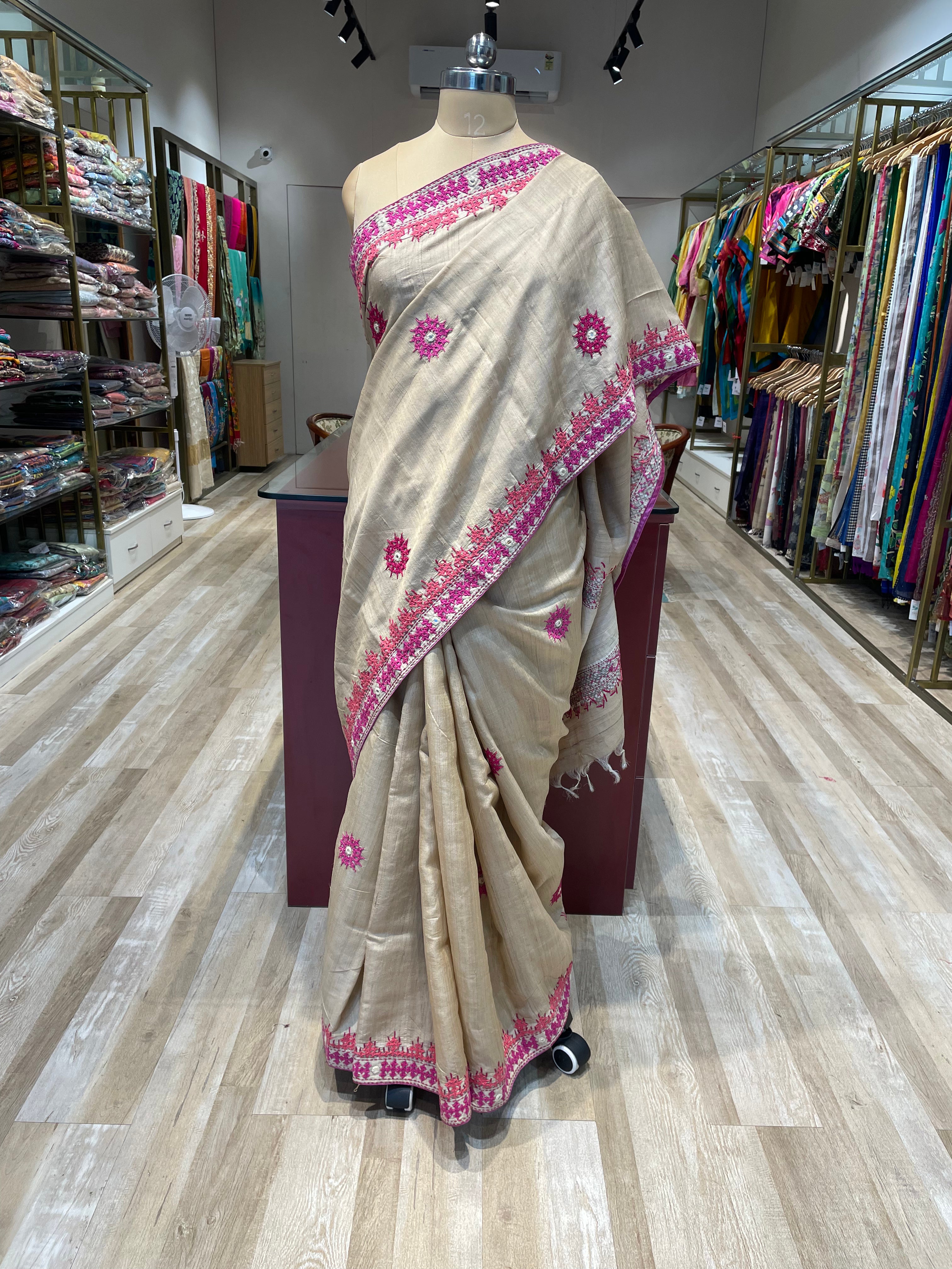Pure tussar silk saree with Gujarati work (OP)