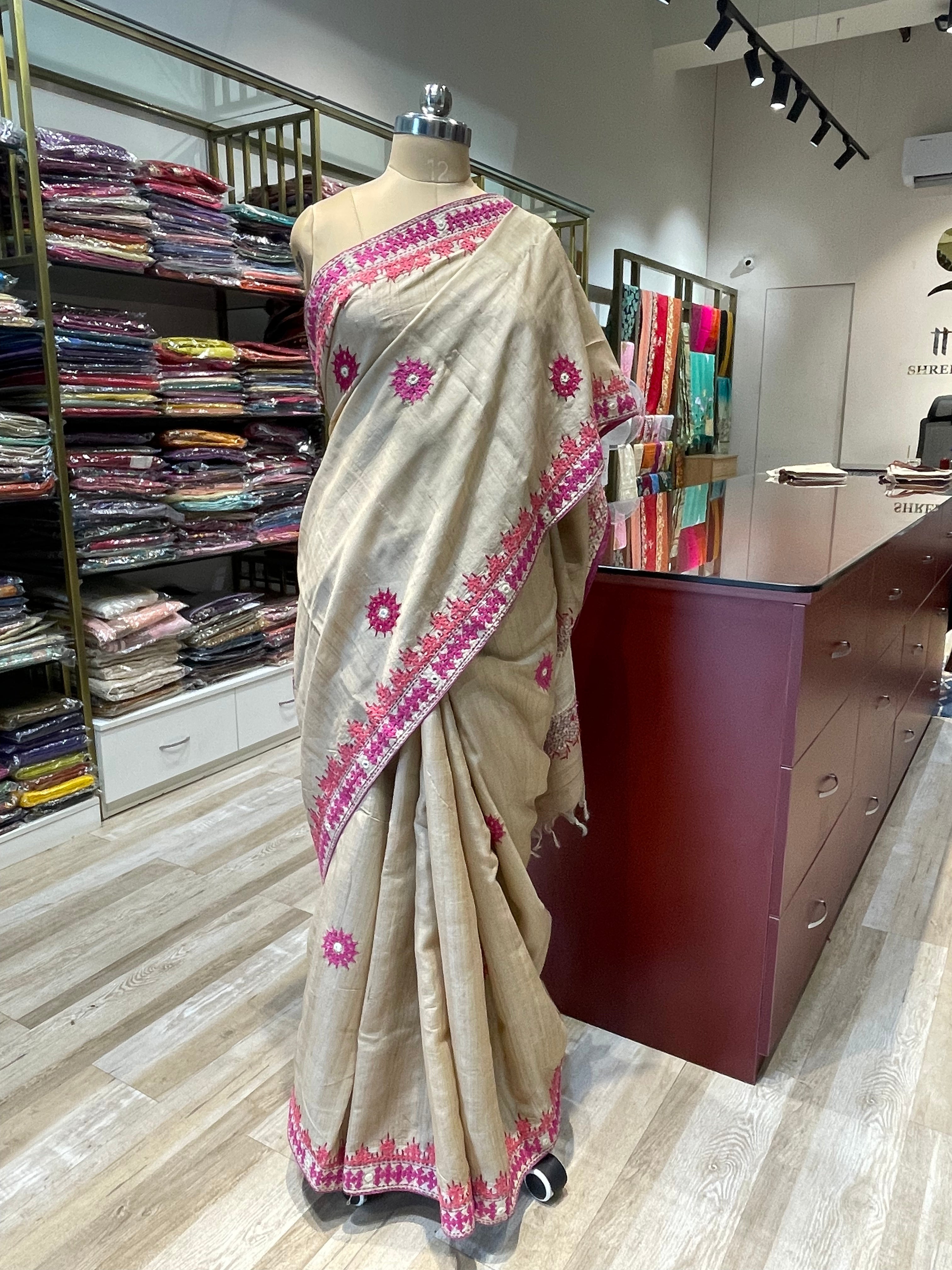 Pure tussar silk saree with Gujarati work (OP)