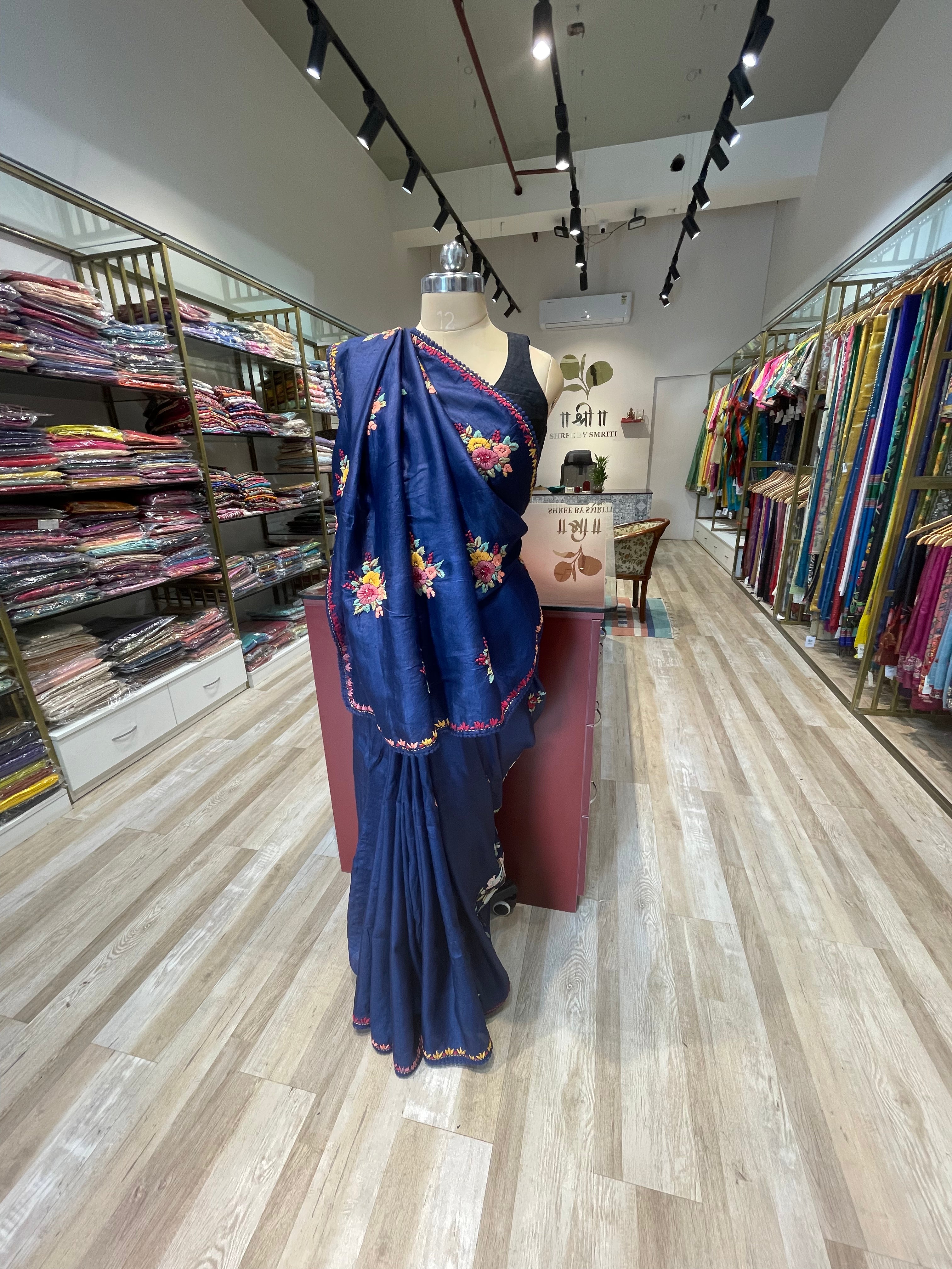 Pure tussar silk with thread work (BL)