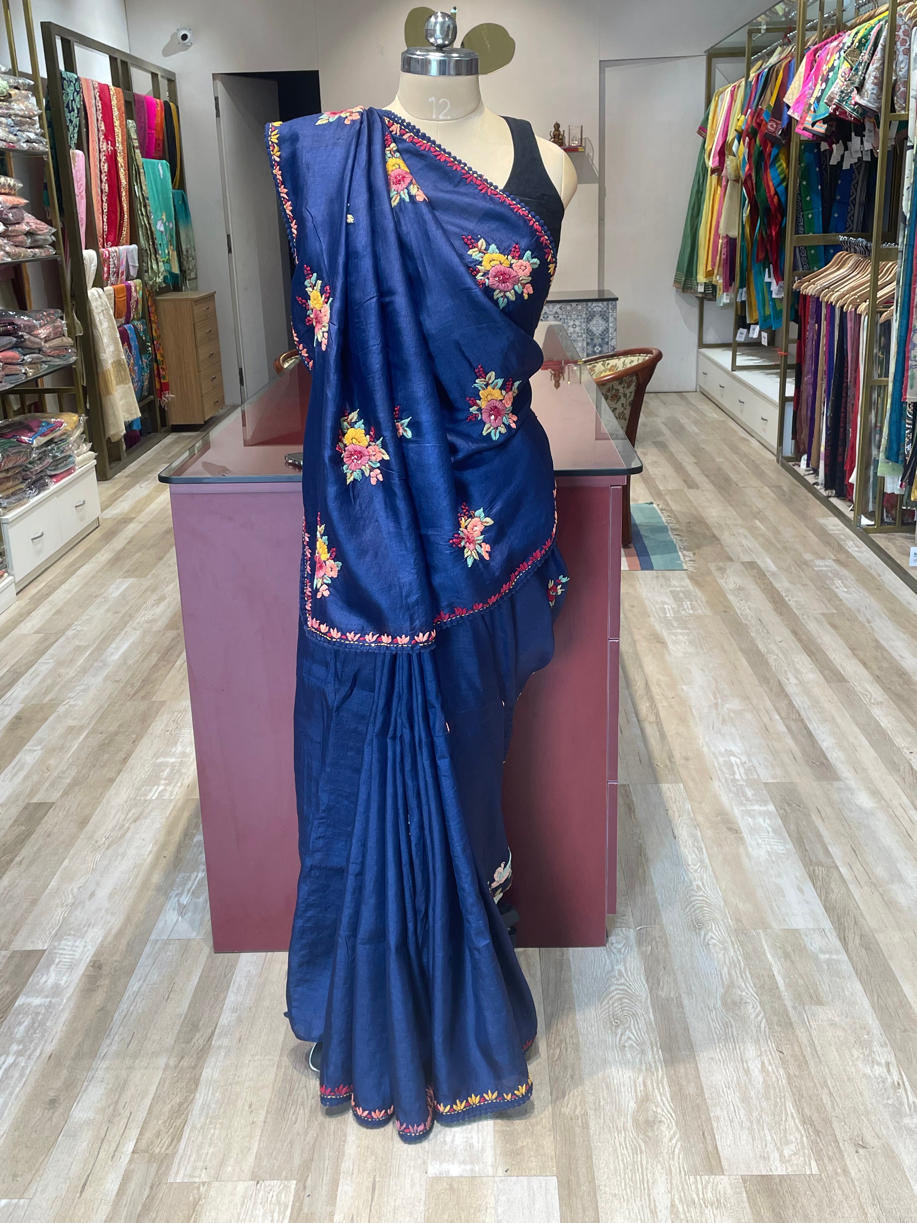 Pure tussar silk with thread work (BL)