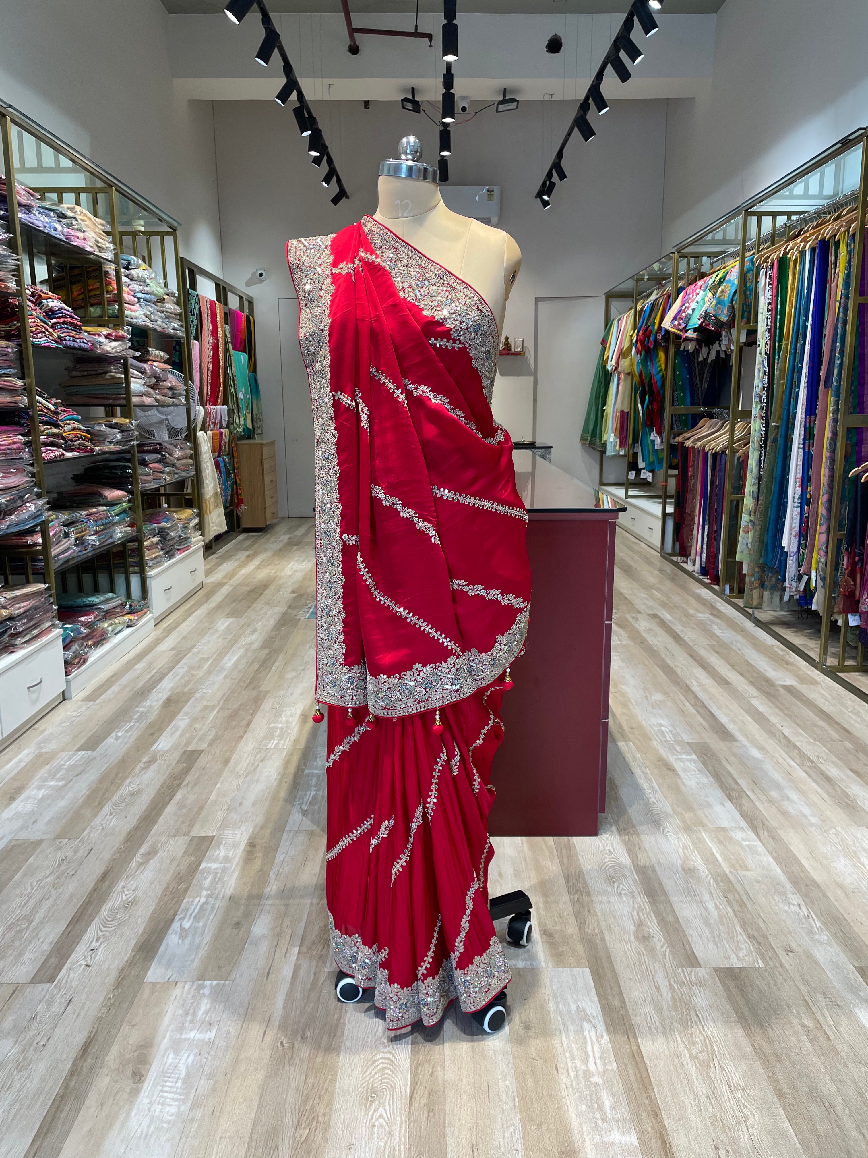 Pure satin silk  with hand work (R)