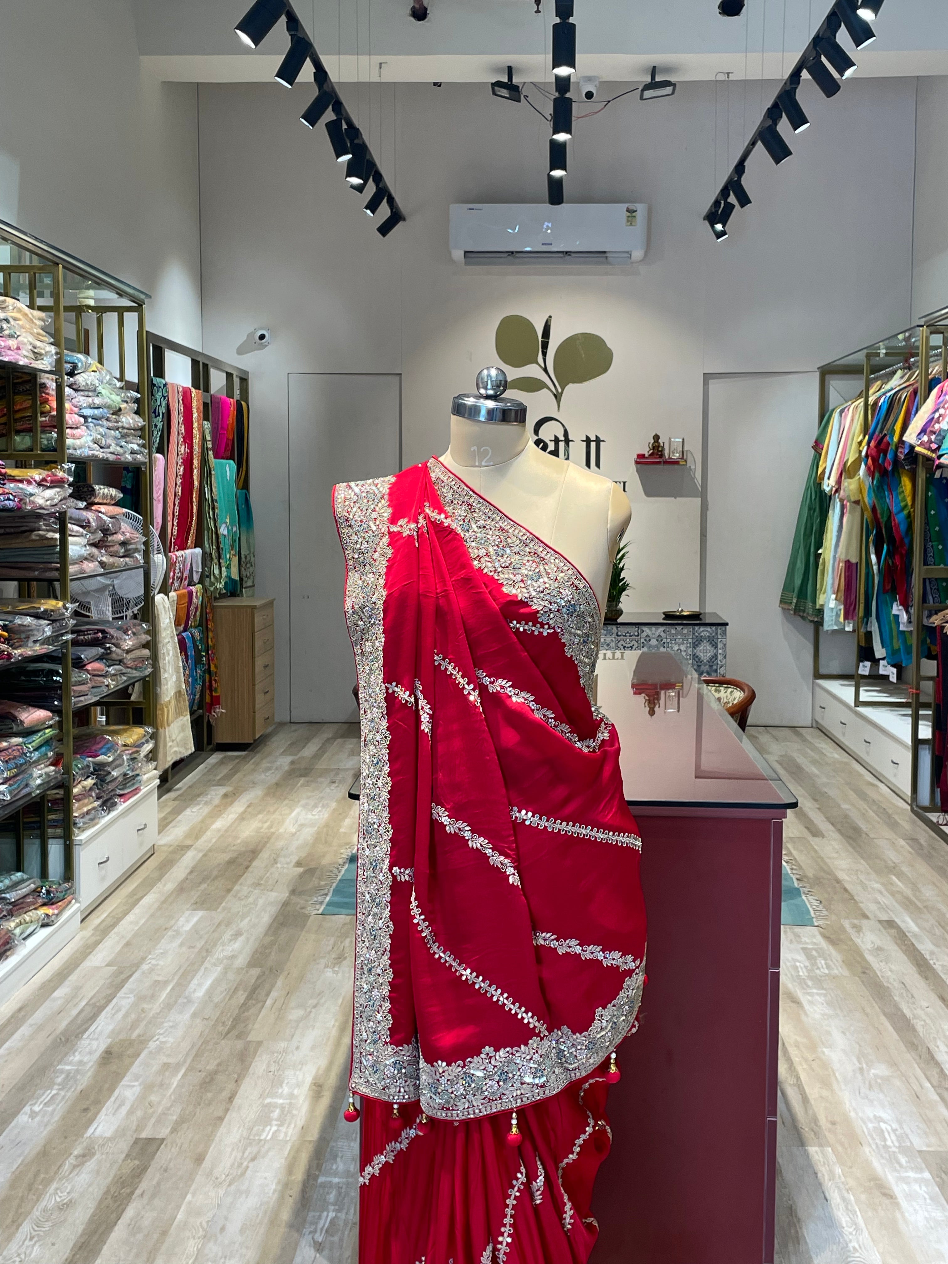 Pure satin silk  with hand work (R)