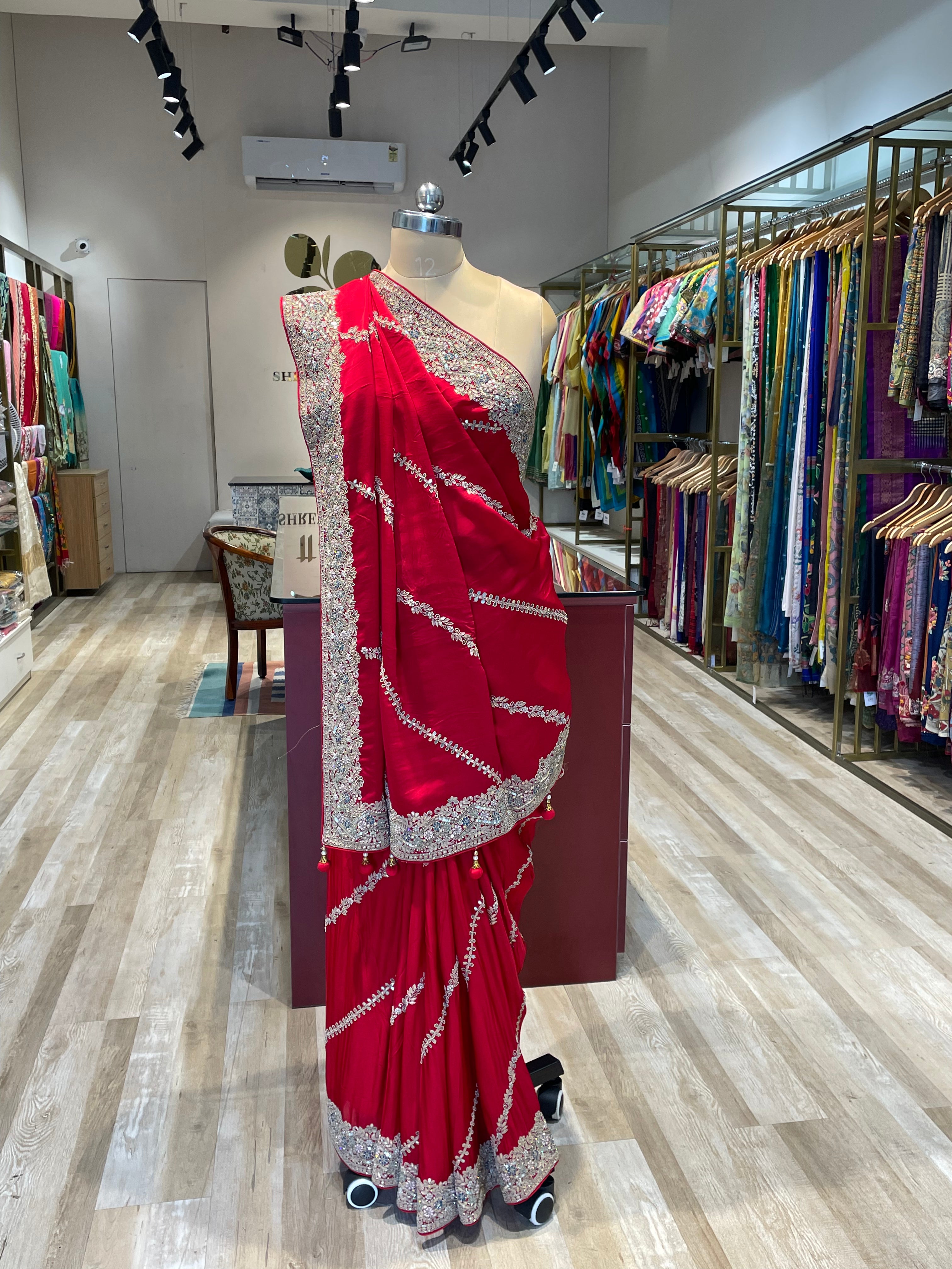 Pure satin silk  with hand work (R)