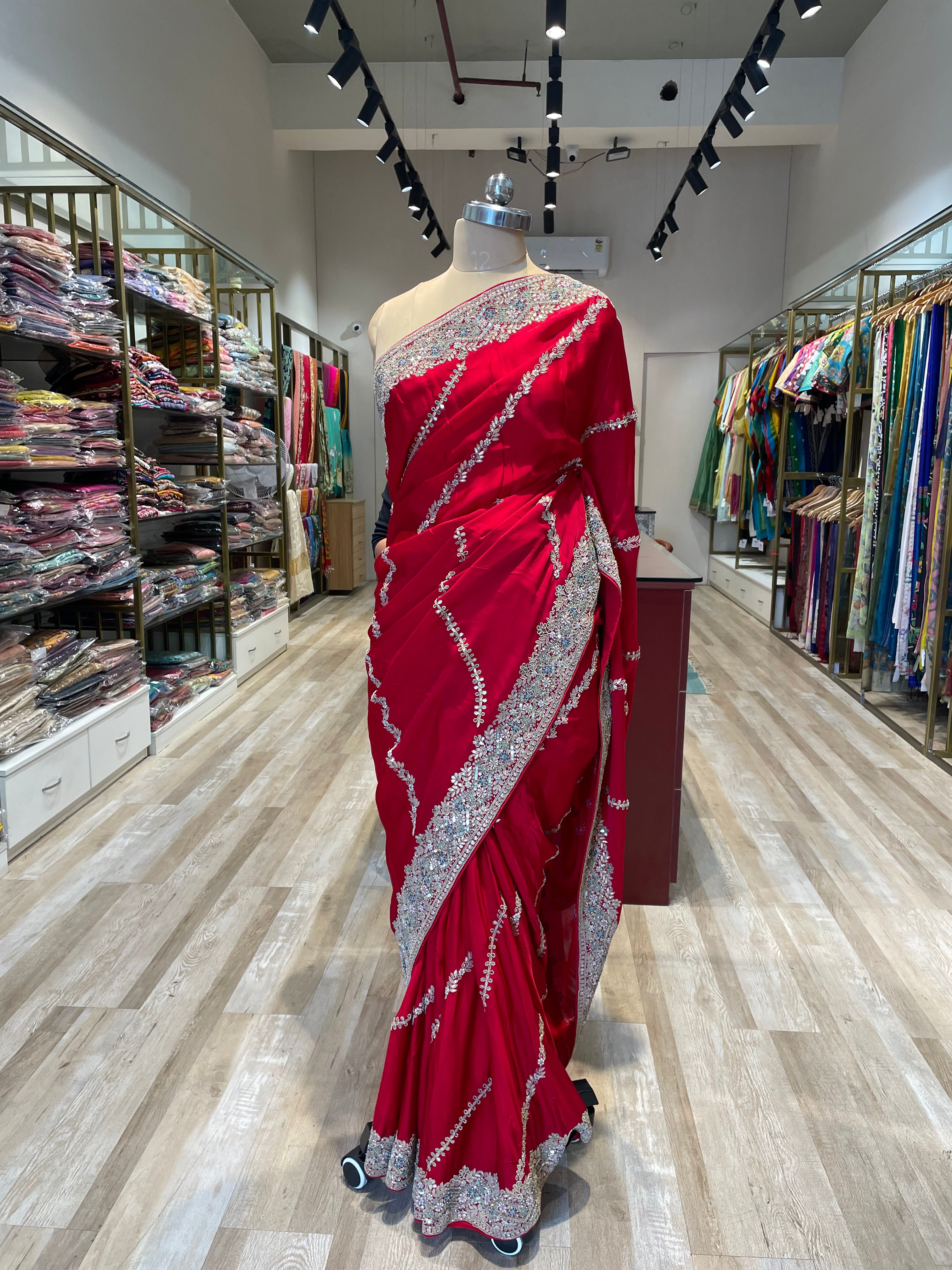 Pure satin silk  with hand work (R)