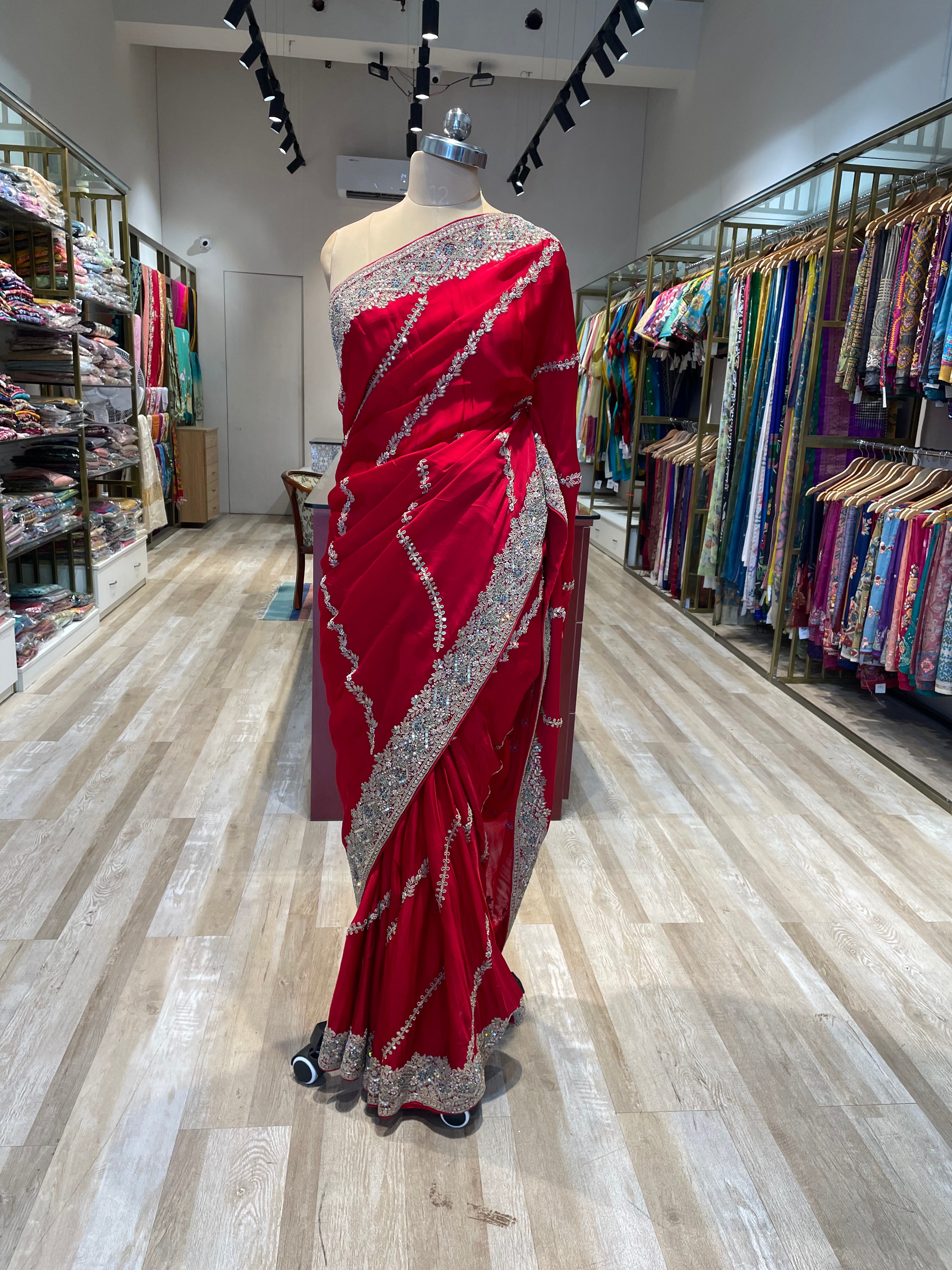 Pure satin silk  with hand work (R)