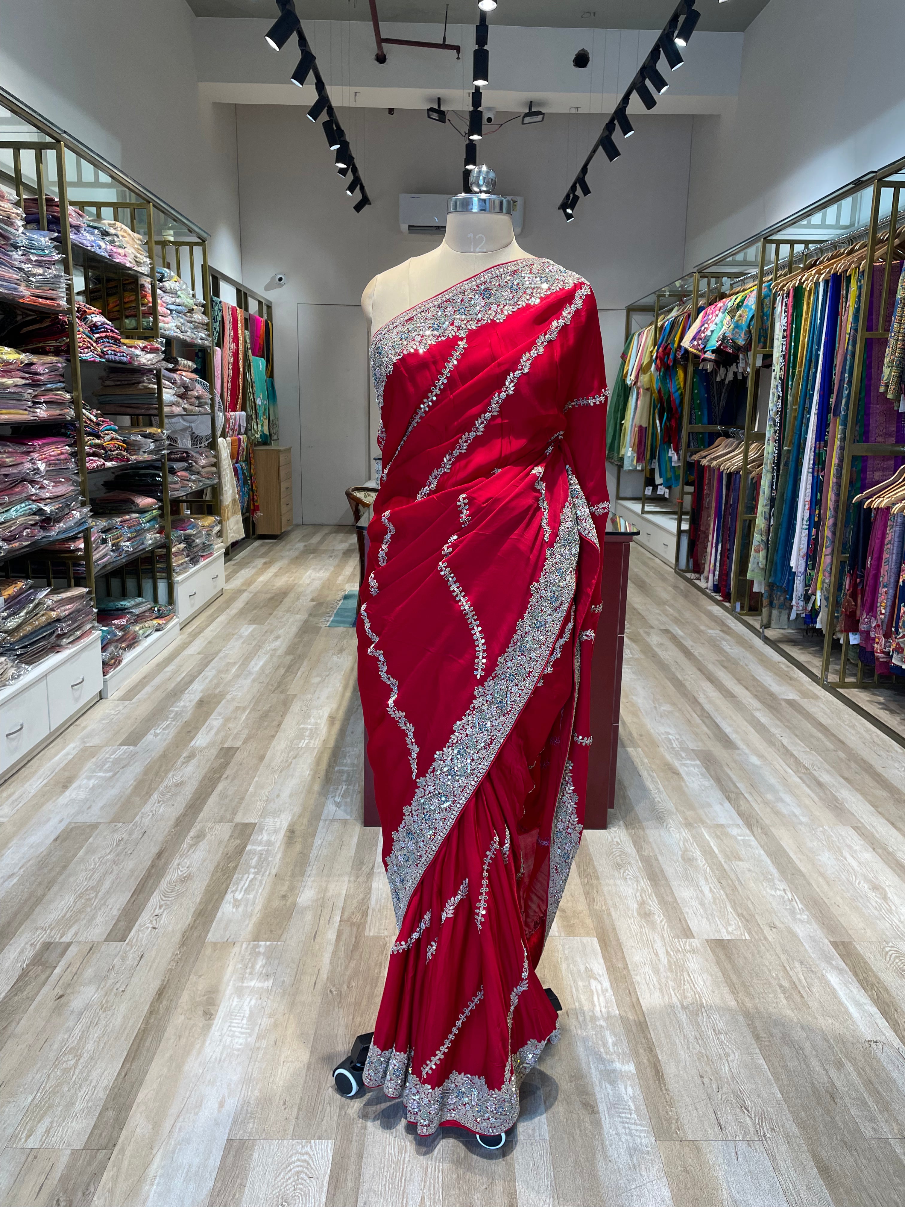 Pure satin silk  with hand work (R)