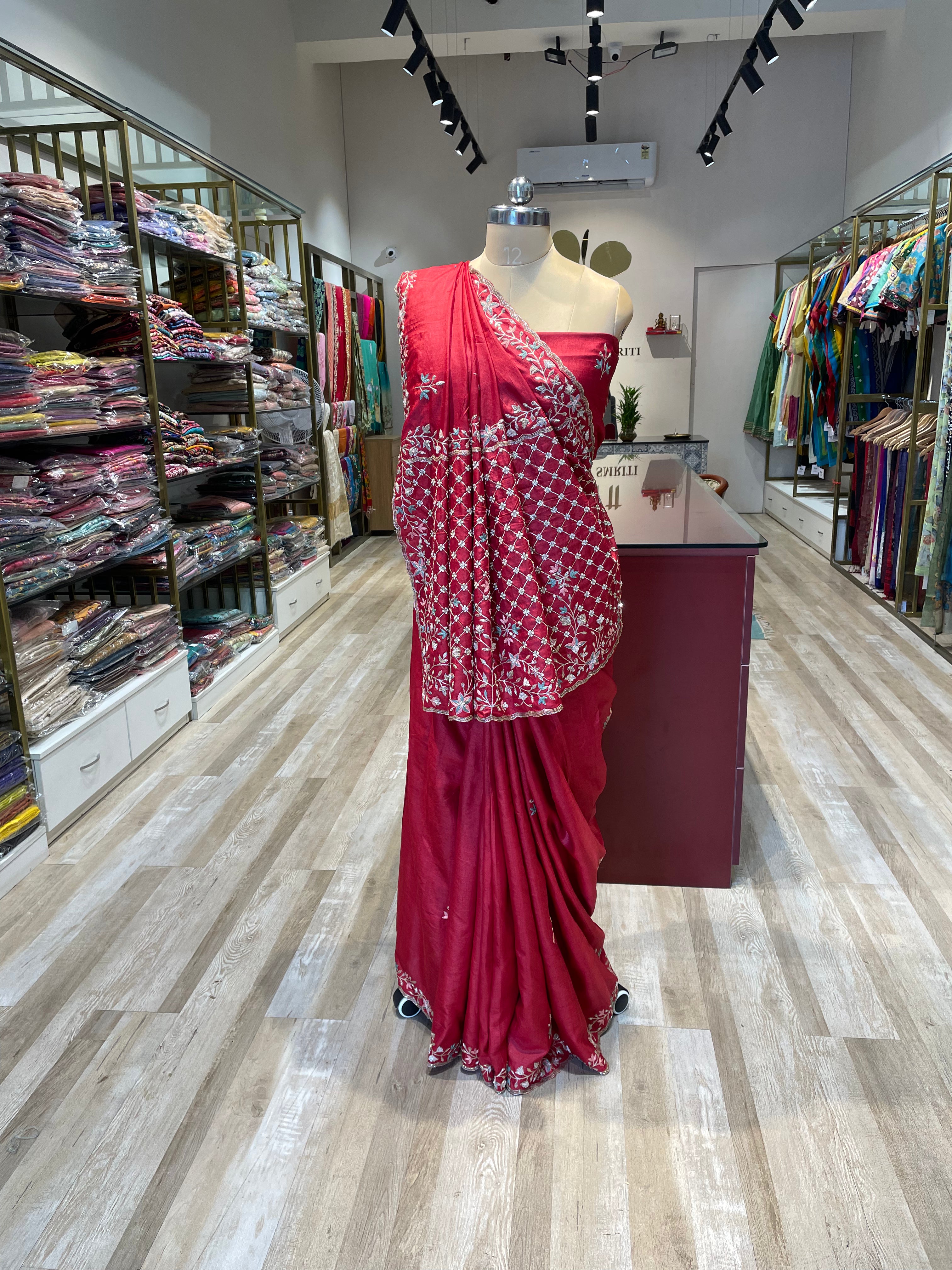 Pure tussur silk with hand work (RE)