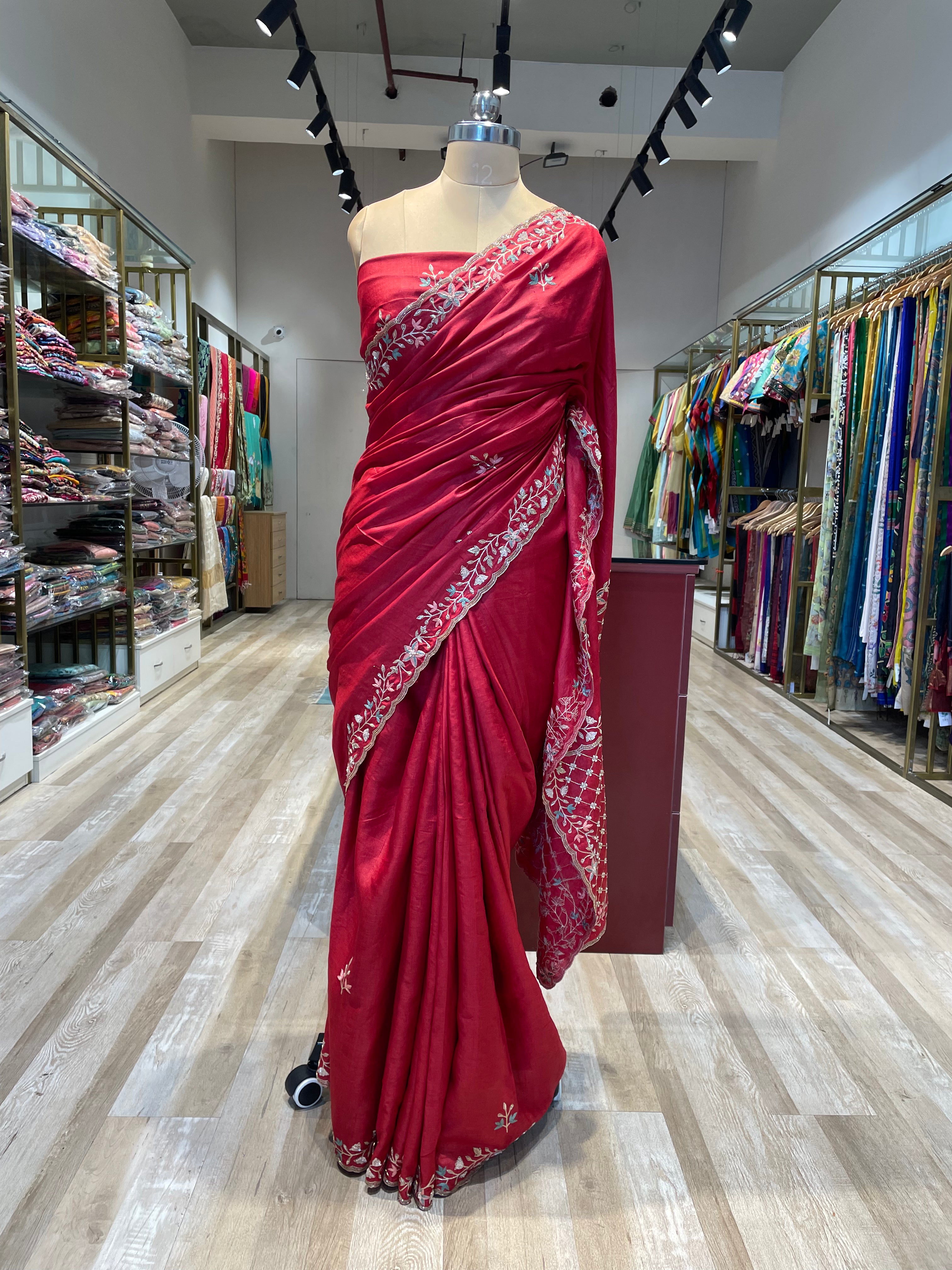 Pure tussur silk with hand work (RE)