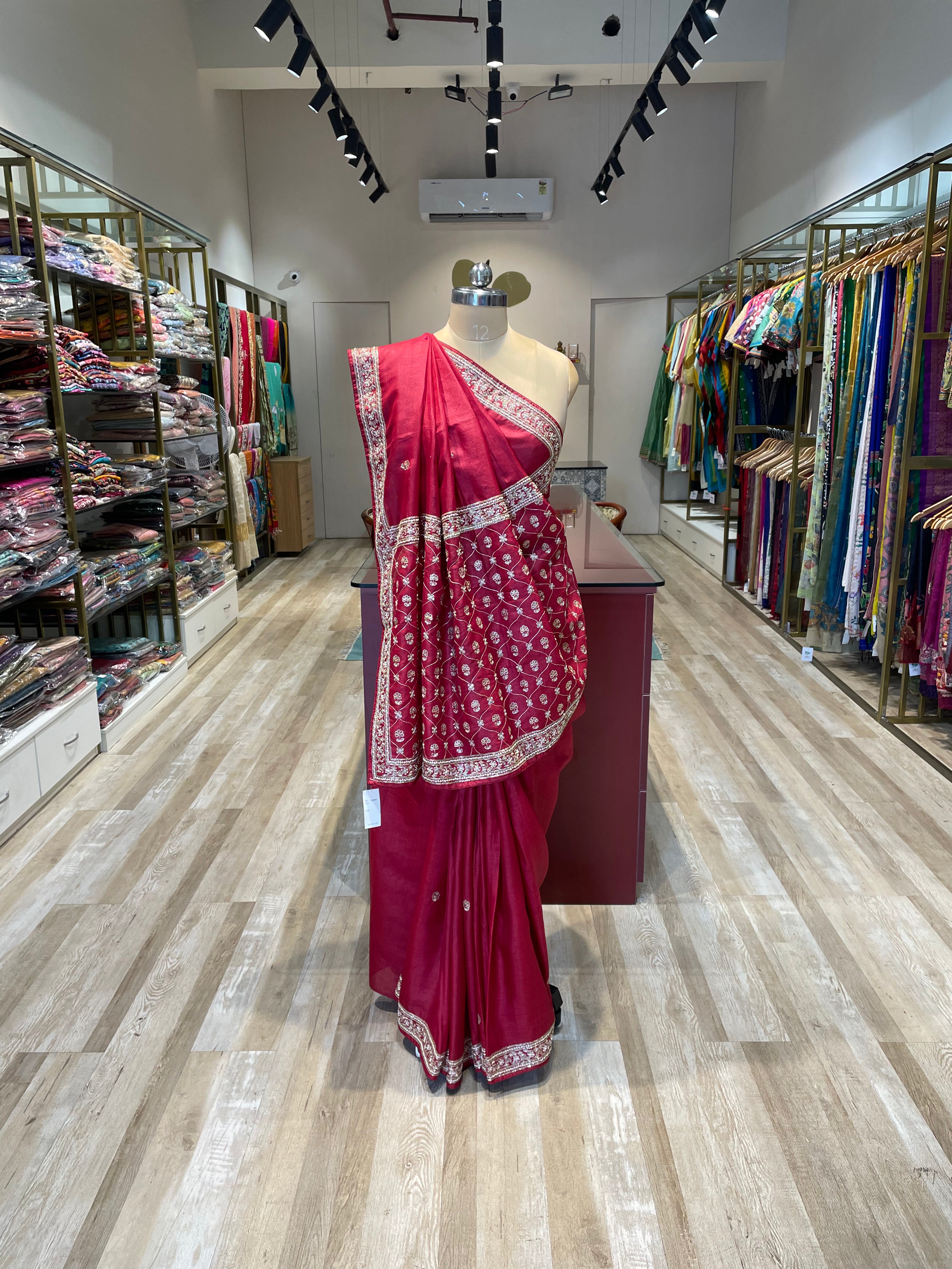 Pure tussur silk with hand work (RE)