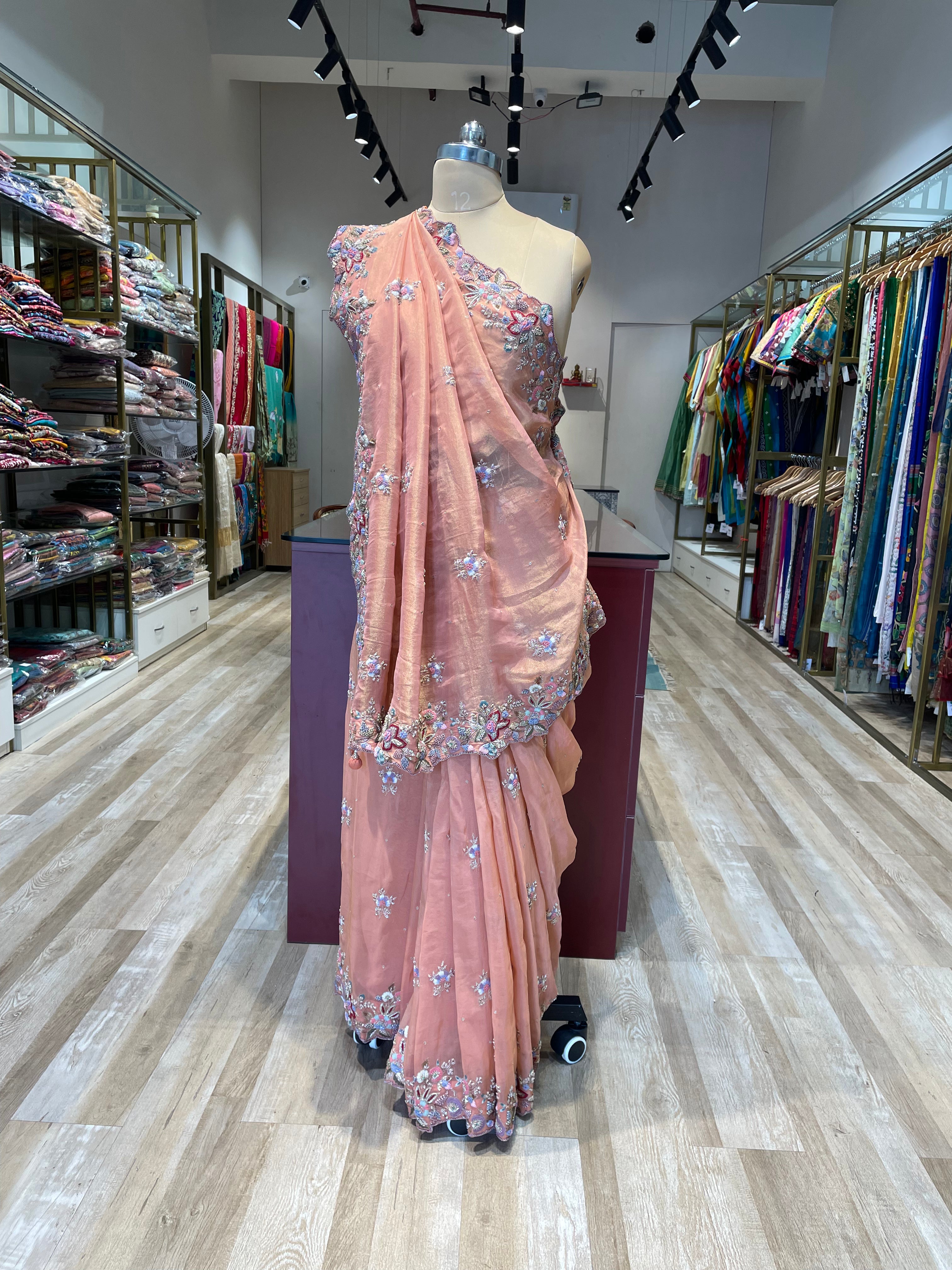 Tissue with hand work (Pink)