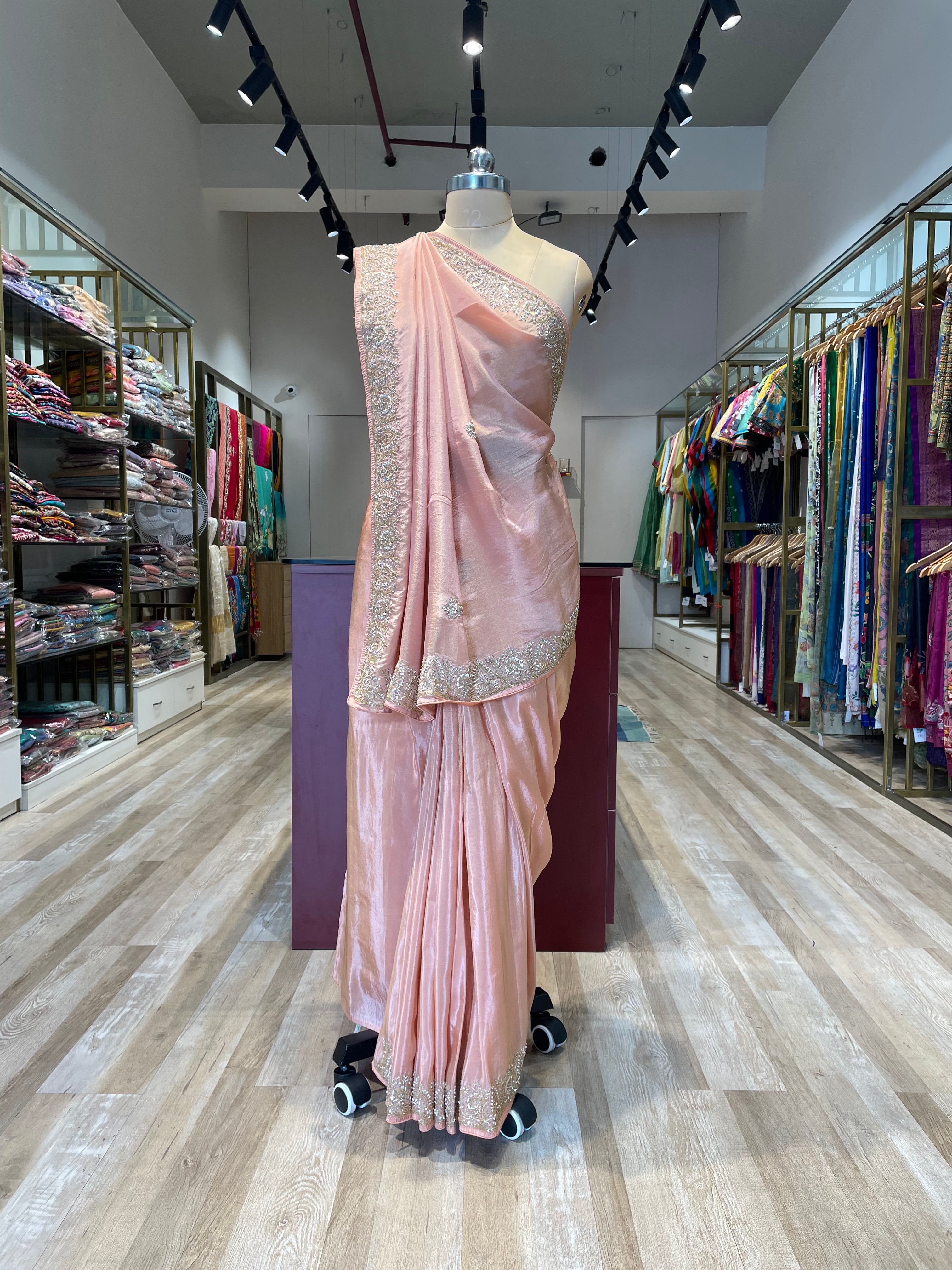 Tissue with hand work (Pink)