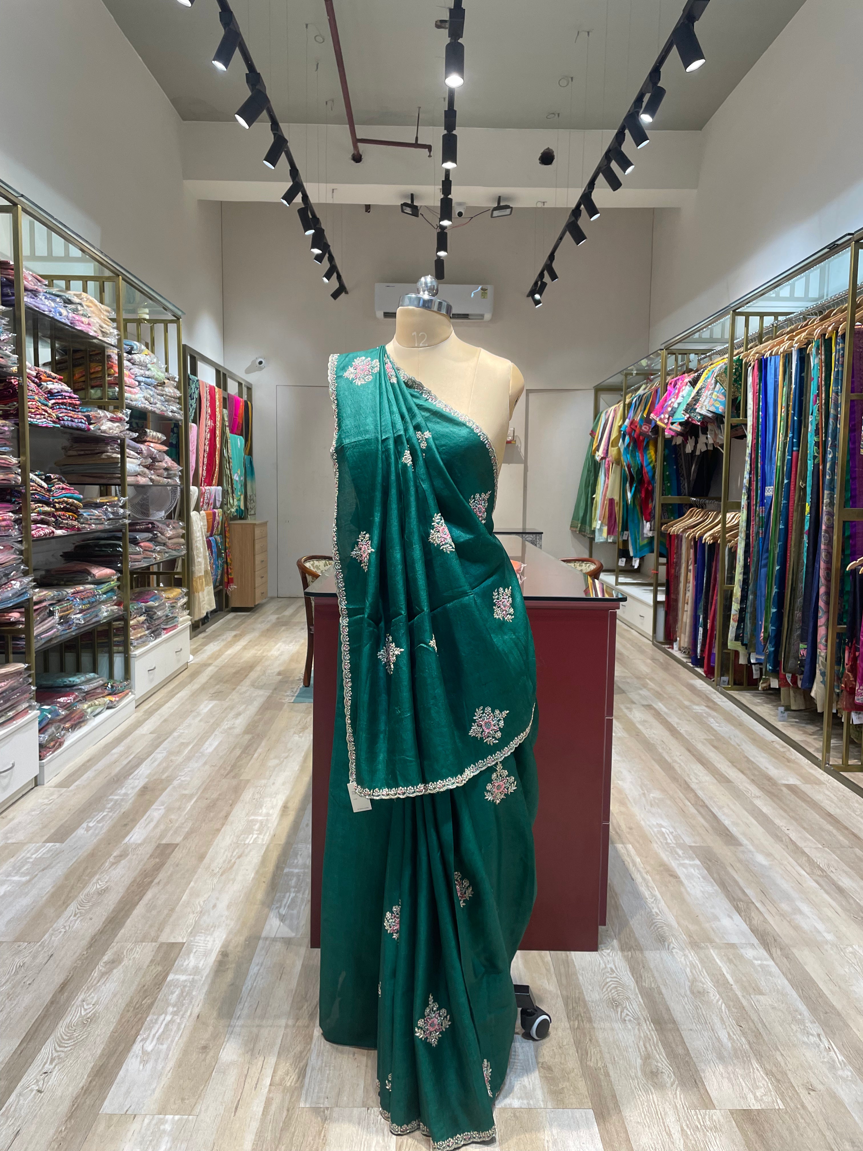 Pure tussar silk with hand work (G)