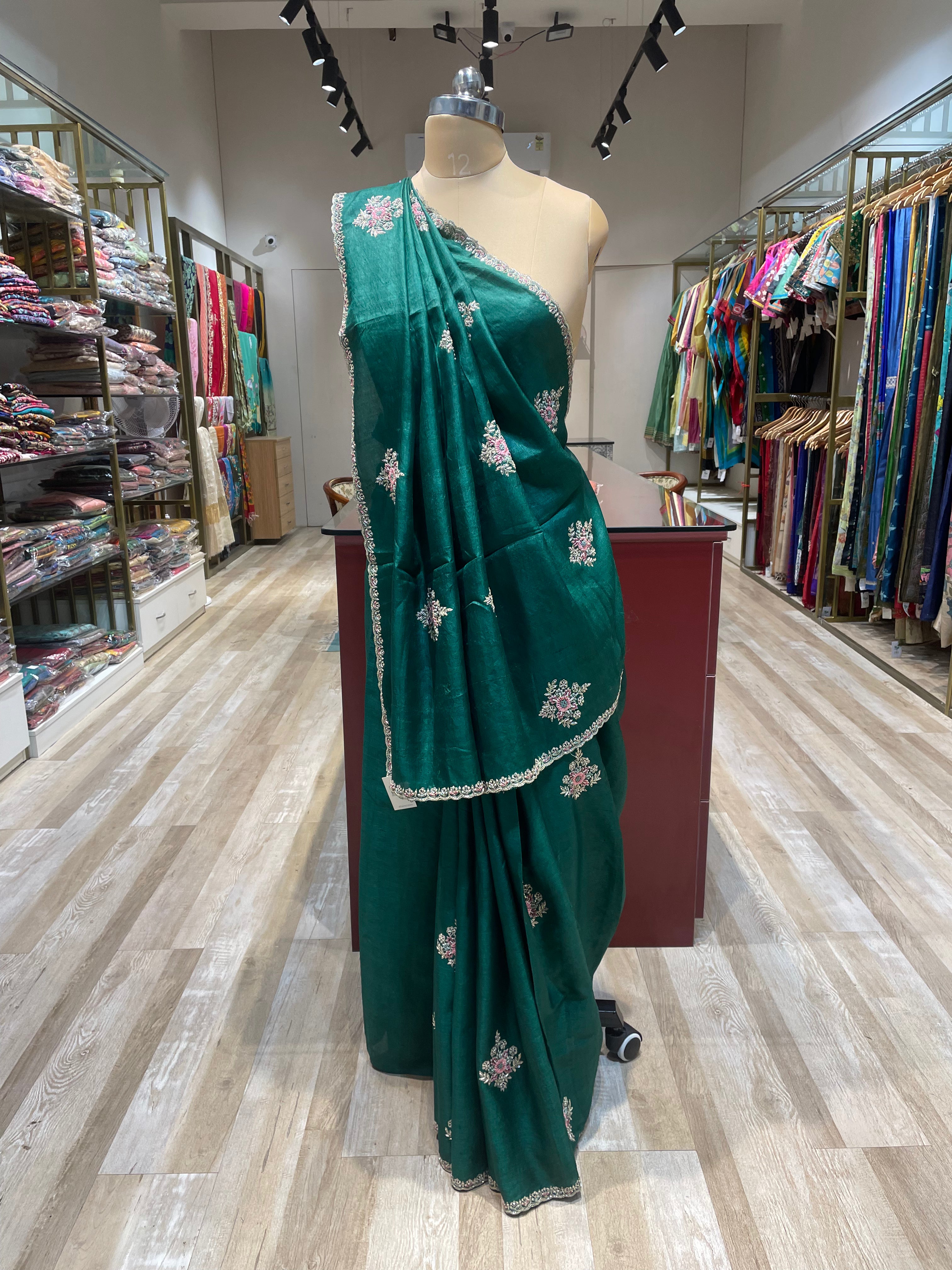 Pure tussar silk with hand work (G)