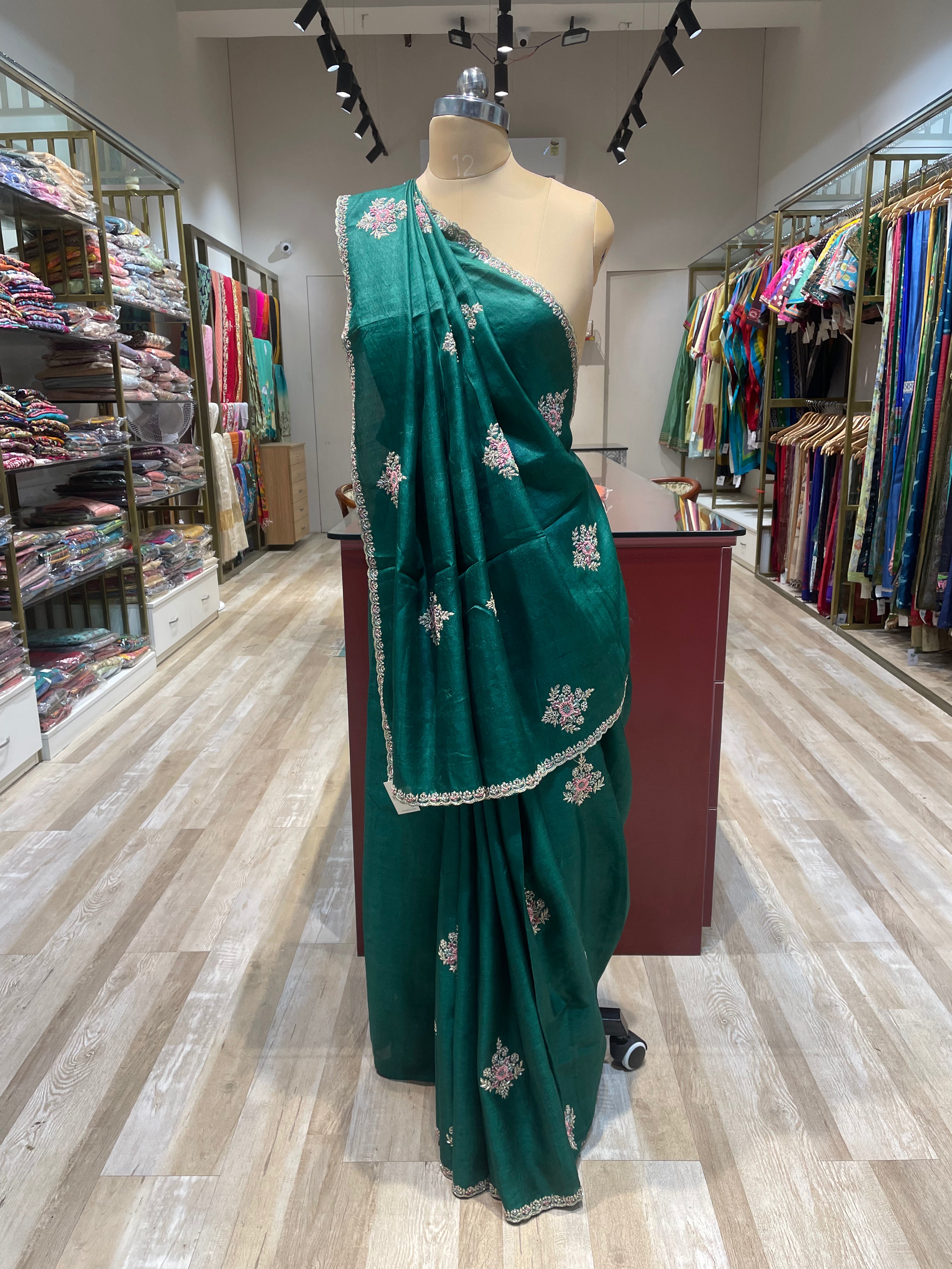 Pure tussar silk with hand work (G)