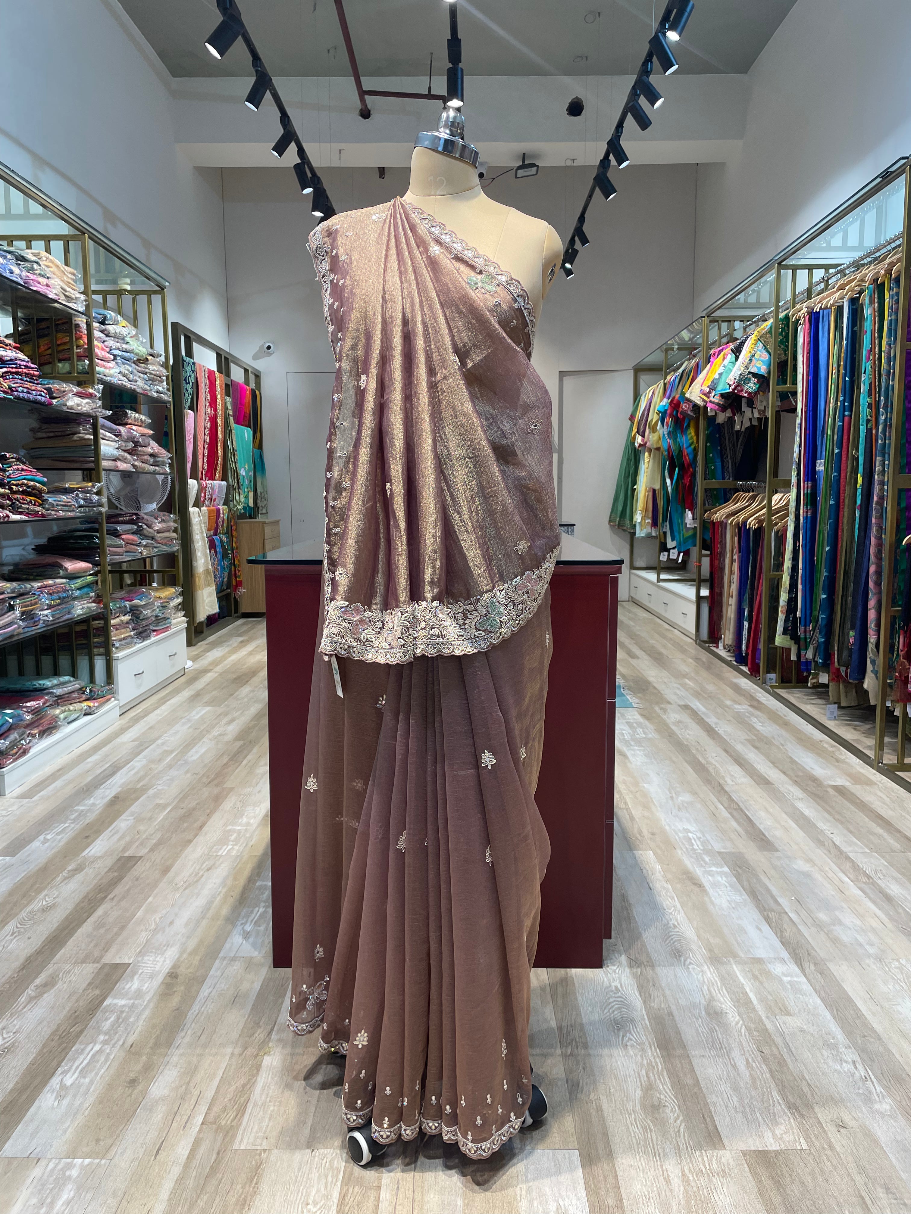 Tissue with hand work (C)