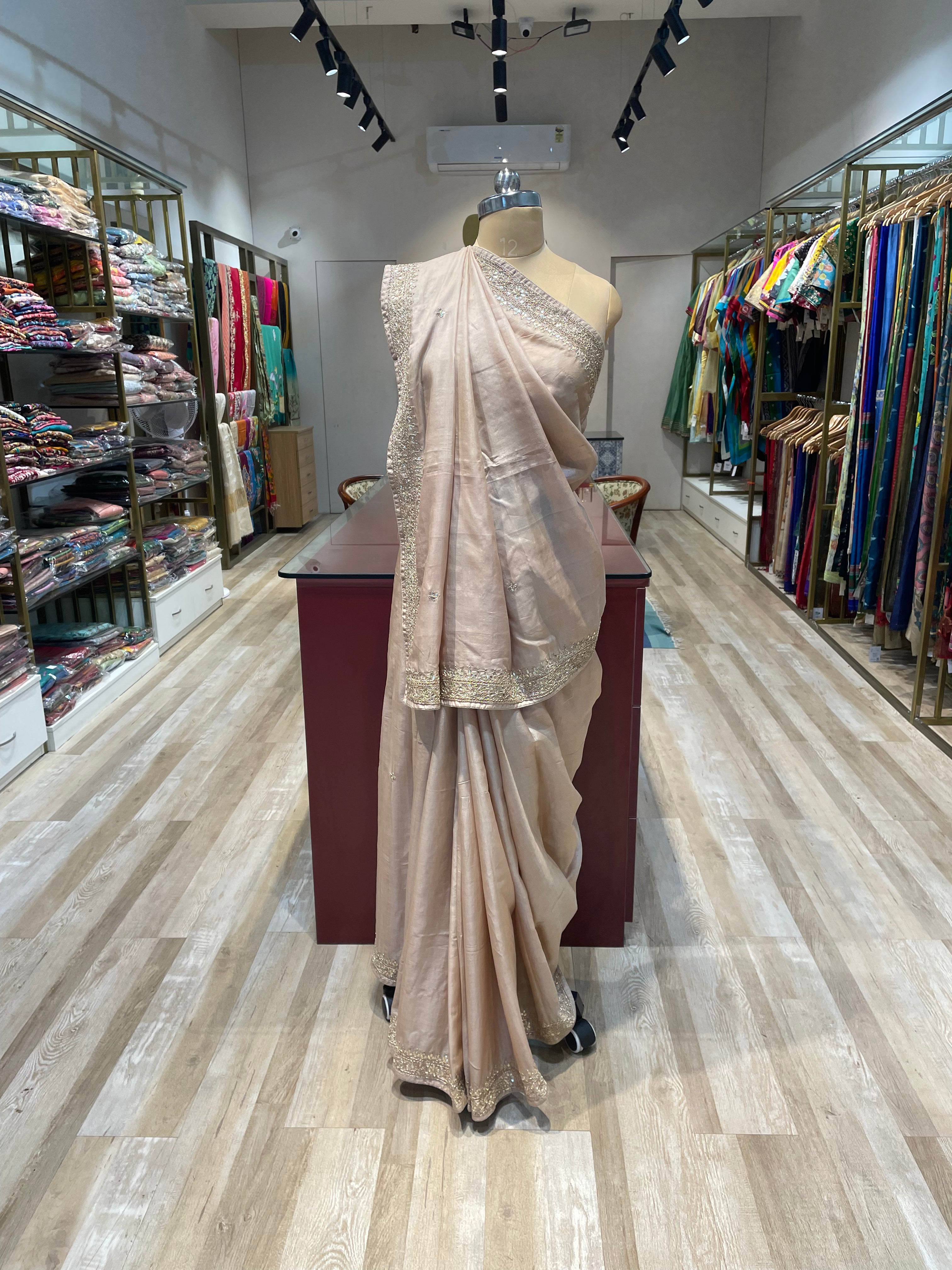 Pure tussar silk with hand work (C)