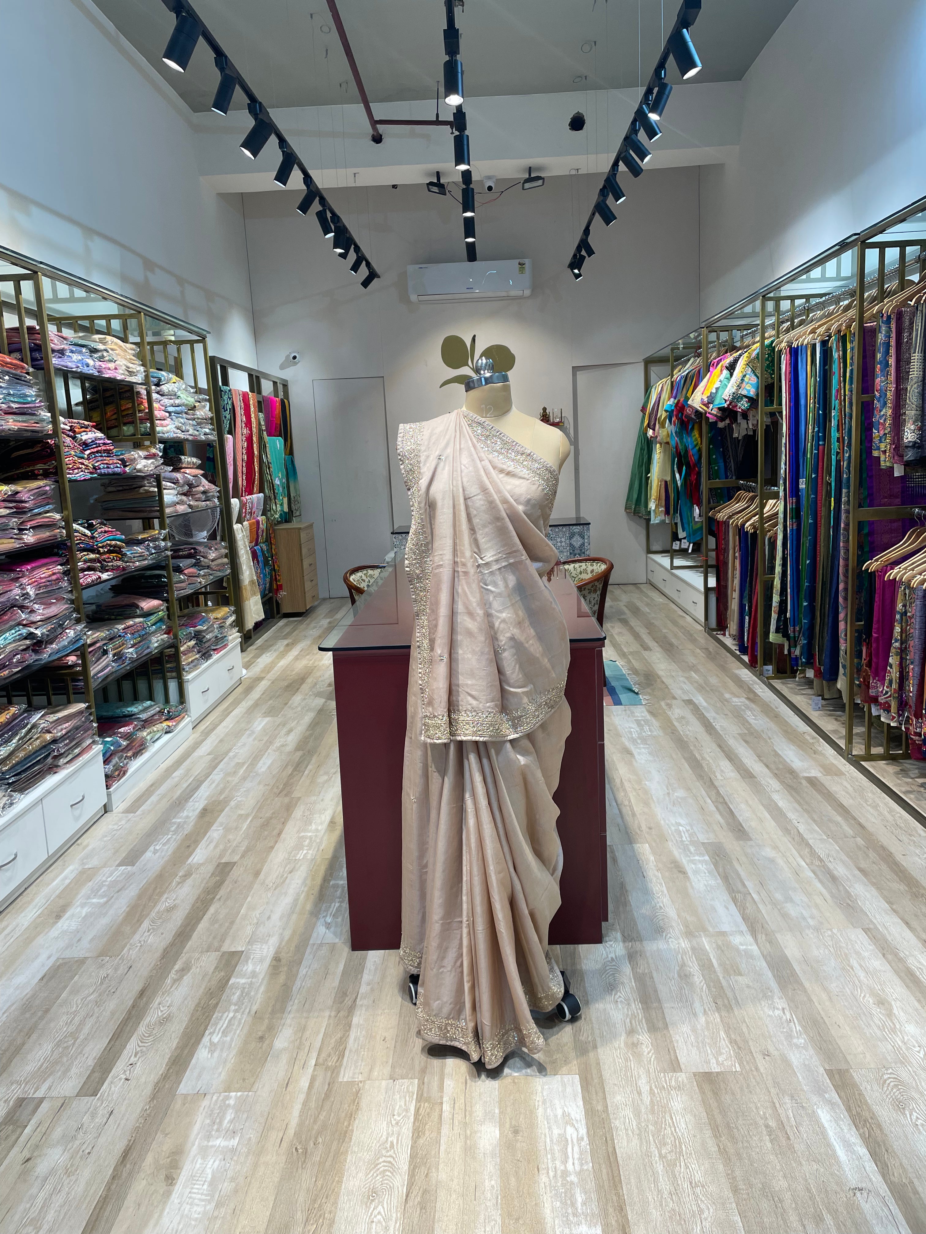 Pure tussar silk with hand work (C)