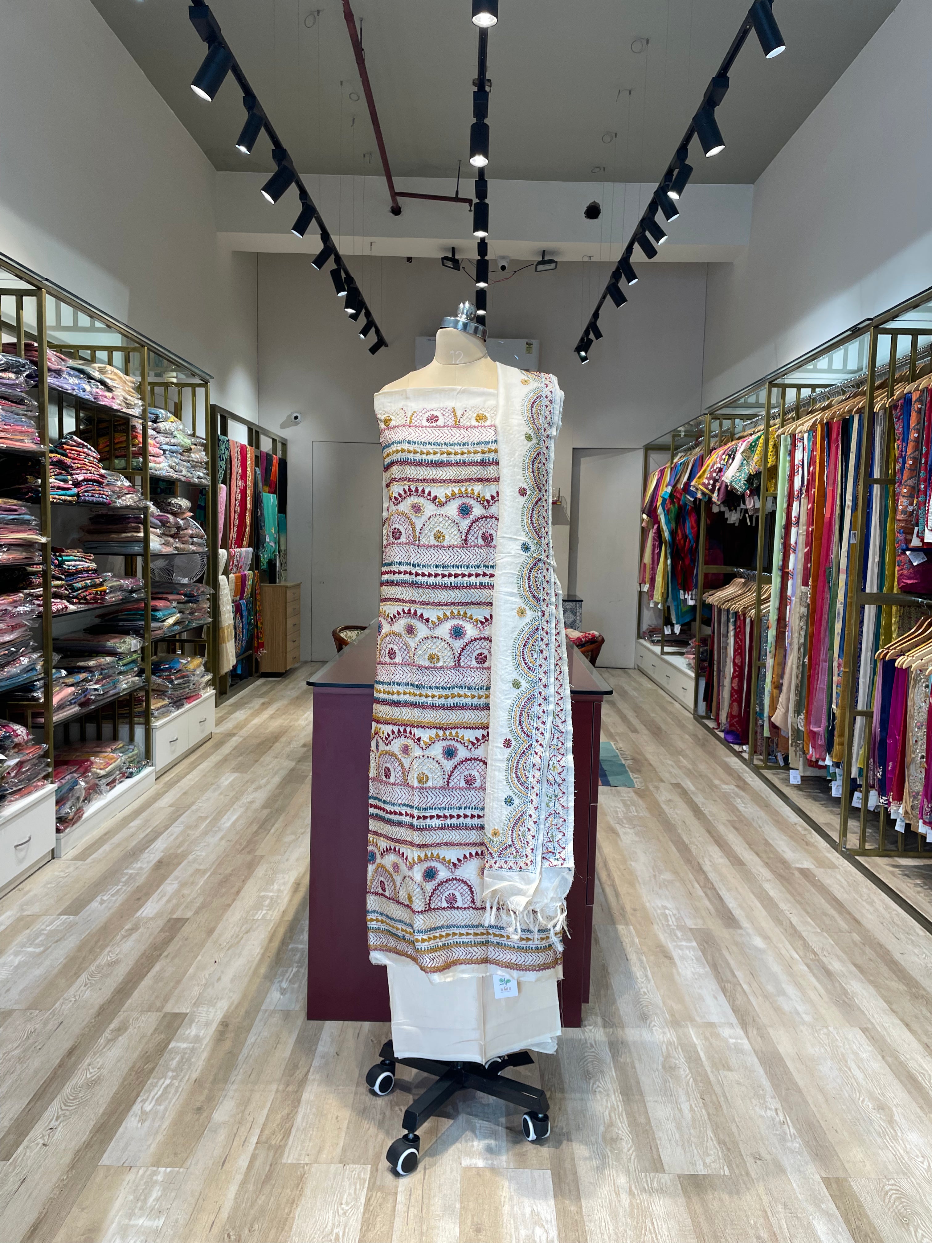 Tussar silk lambani work dress (W)