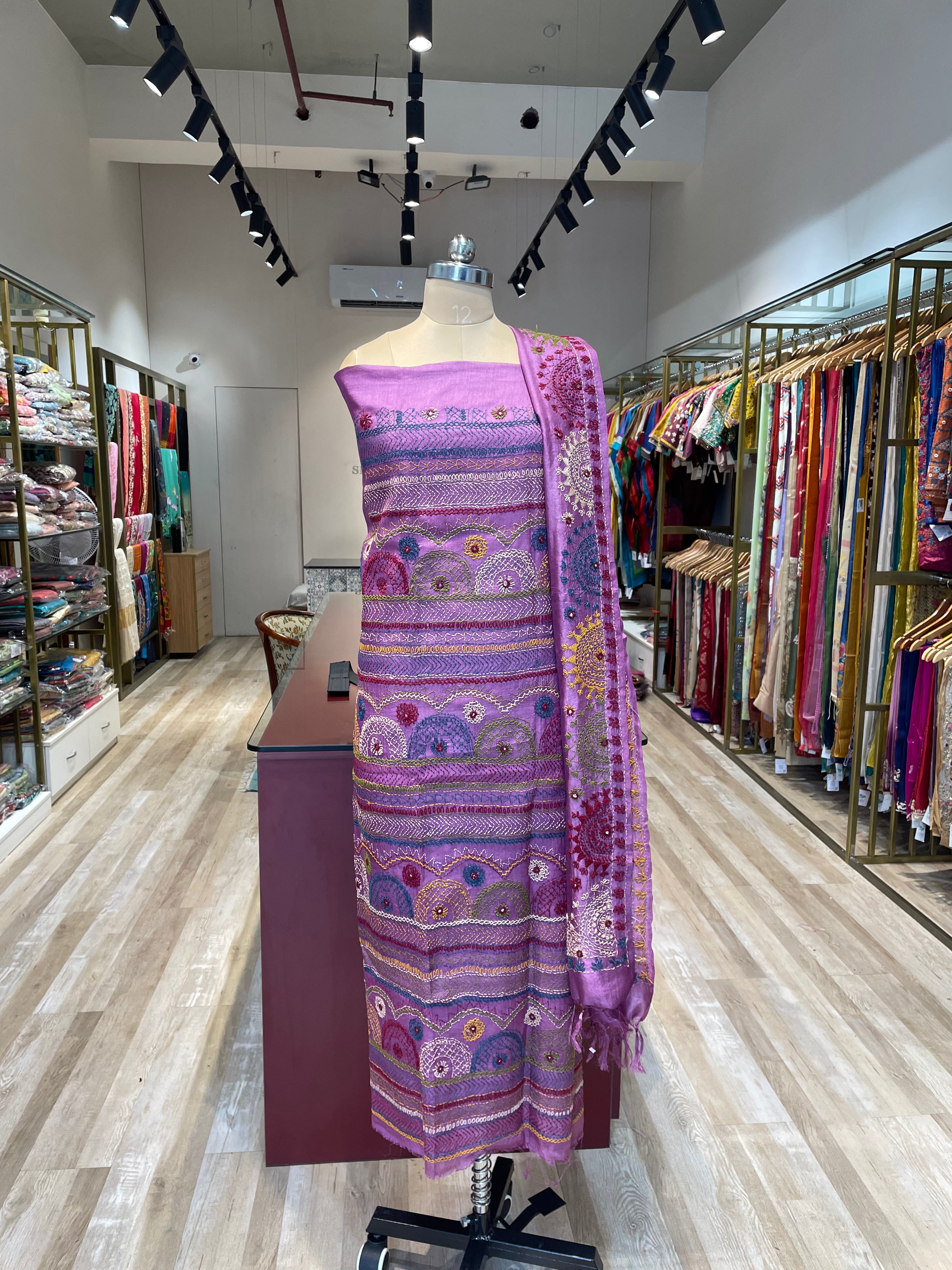 Tussar silk lambani work dress (LP)