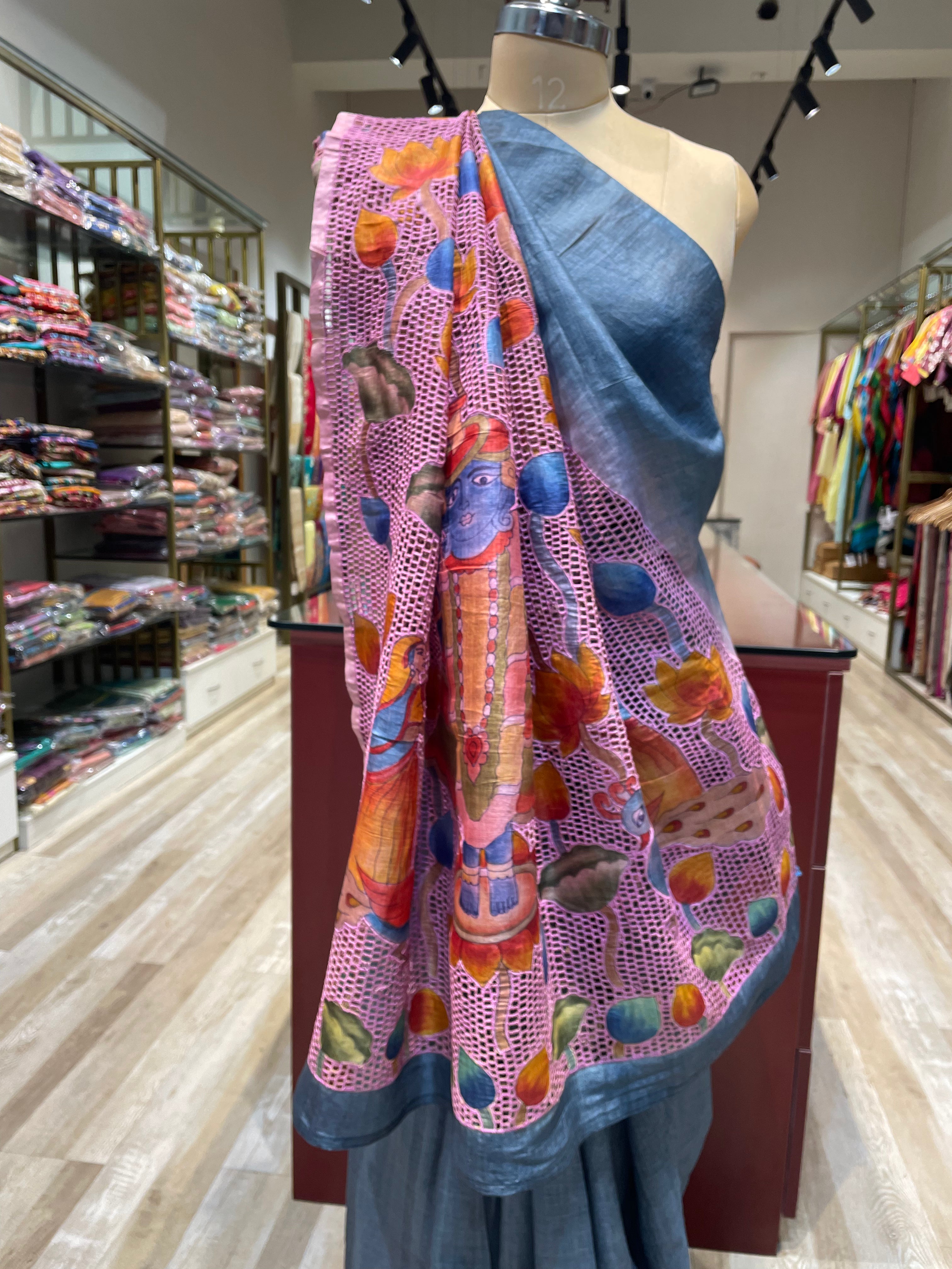 Pure tussar pichwai saree (BP)