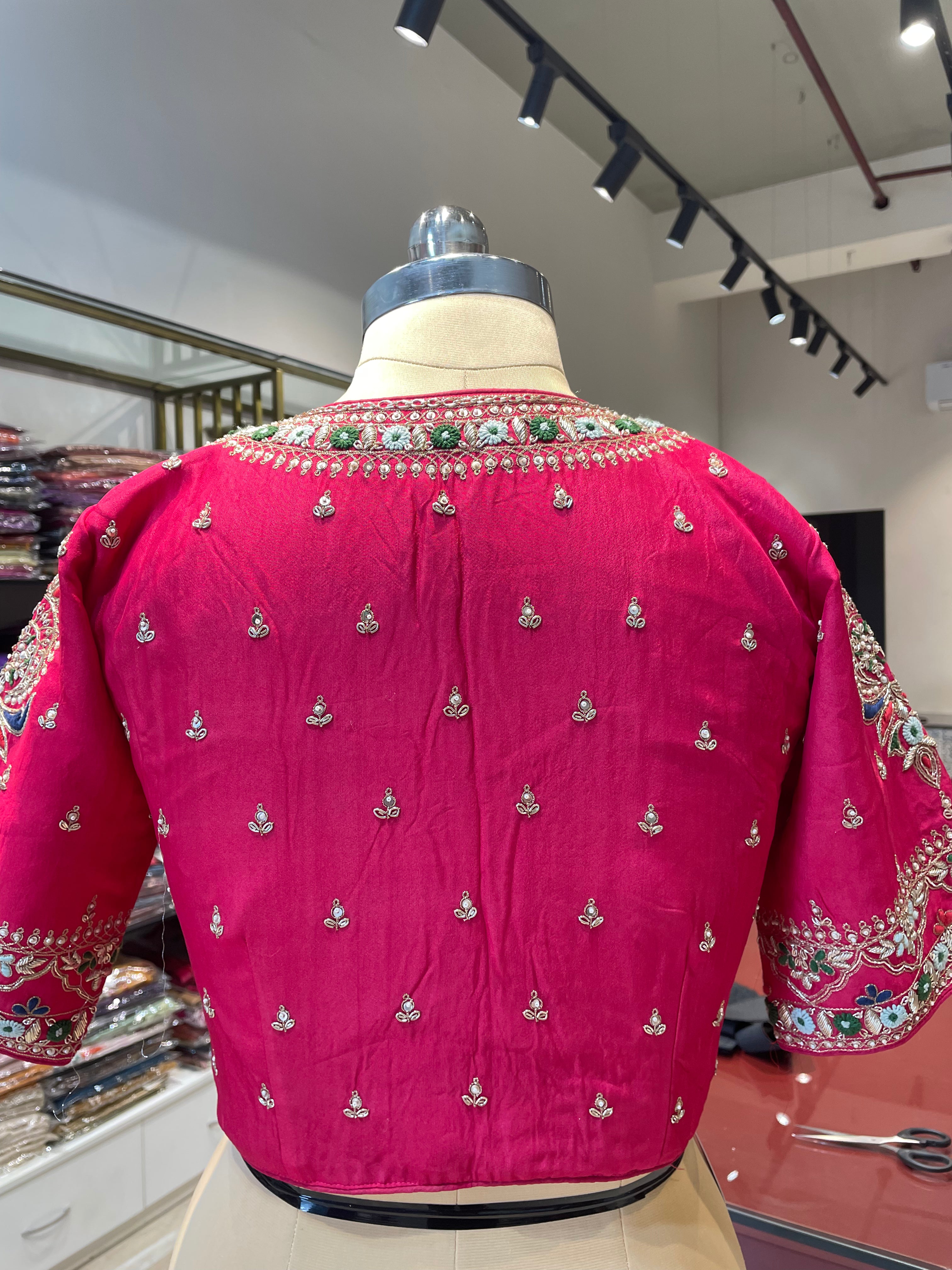 Pure silk zardosi work blouse (R7)