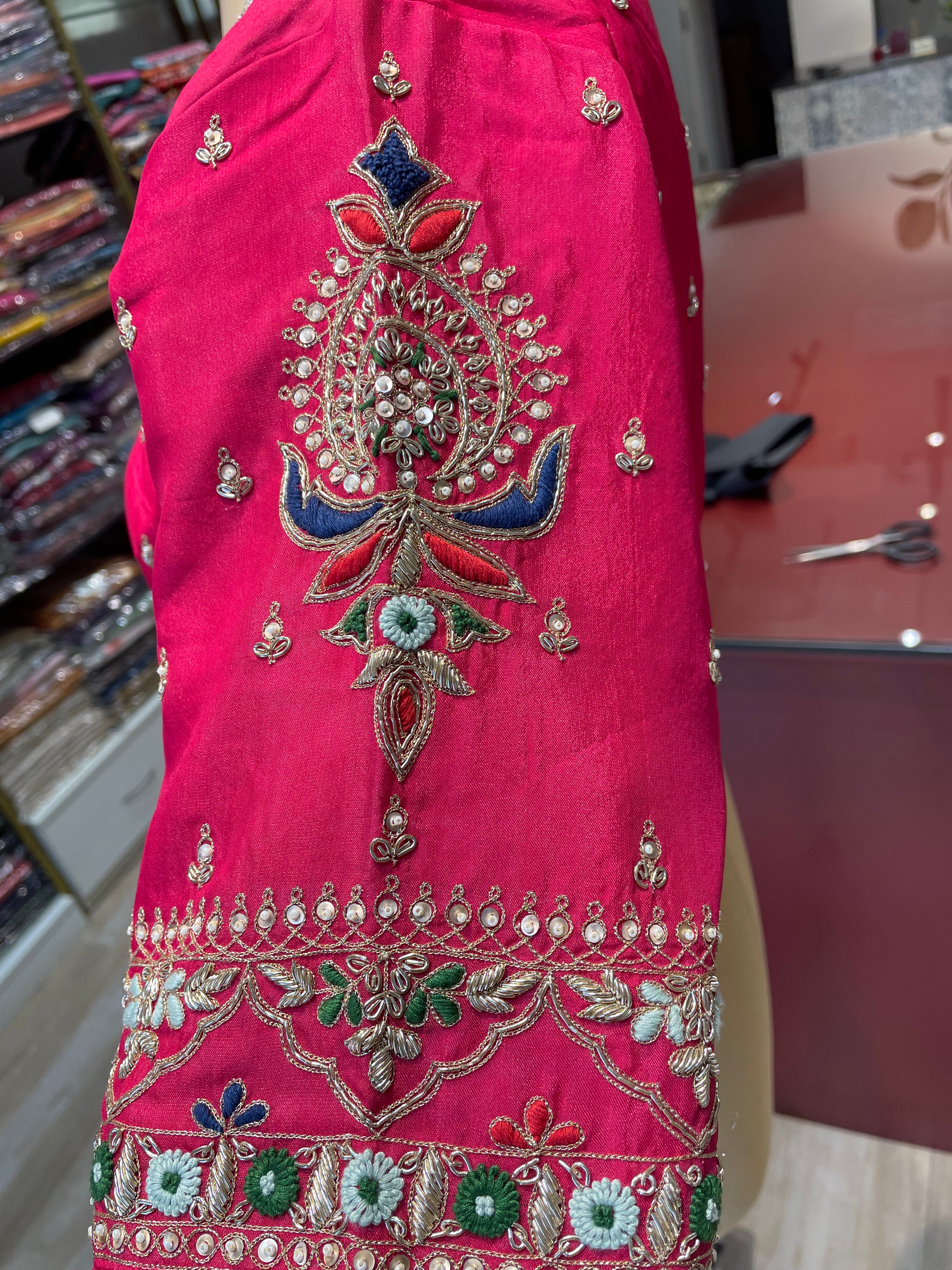 Pure silk zardosi work blouse (R7)
