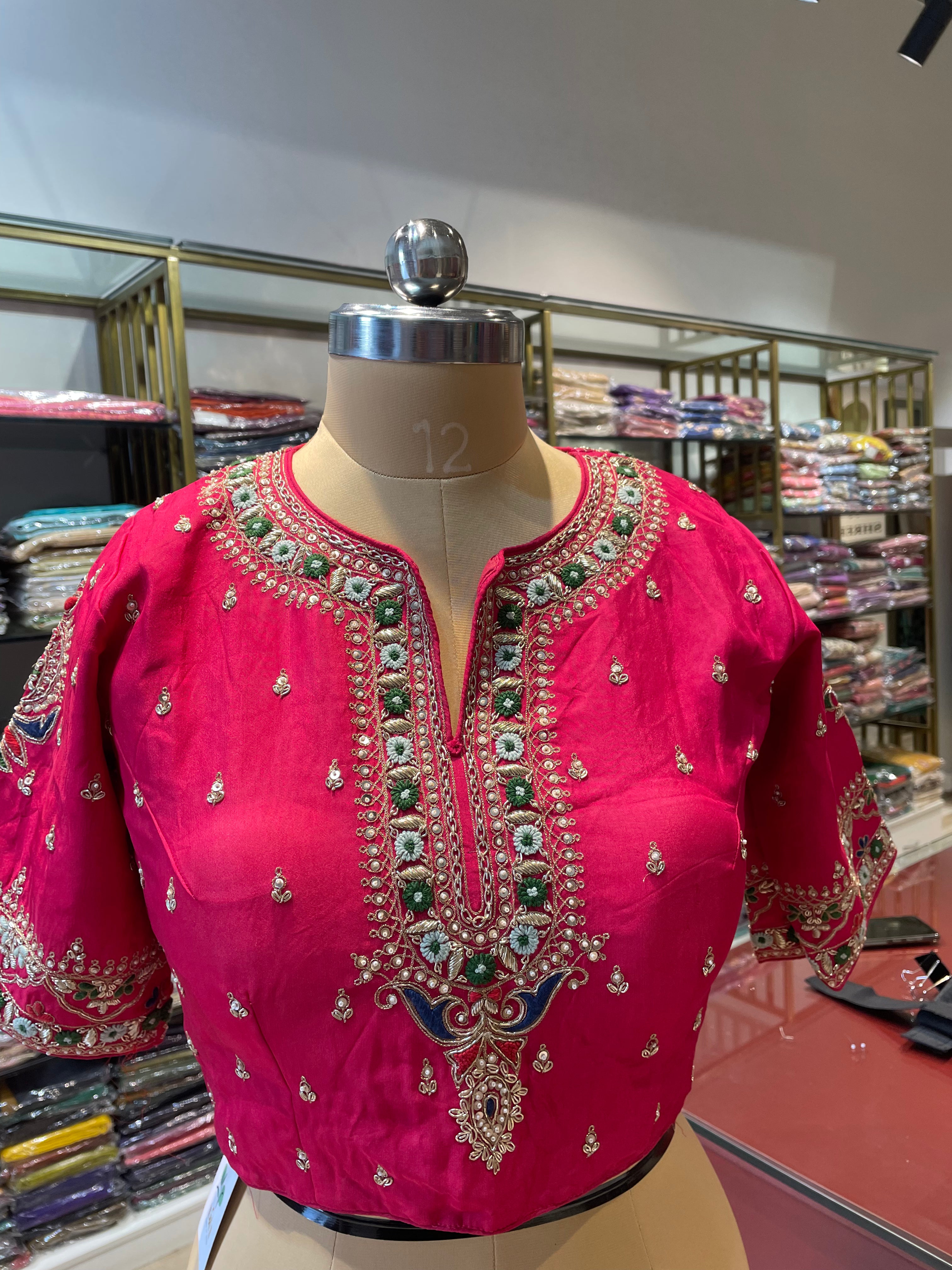 Pure silk zardosi work blouse (R7)