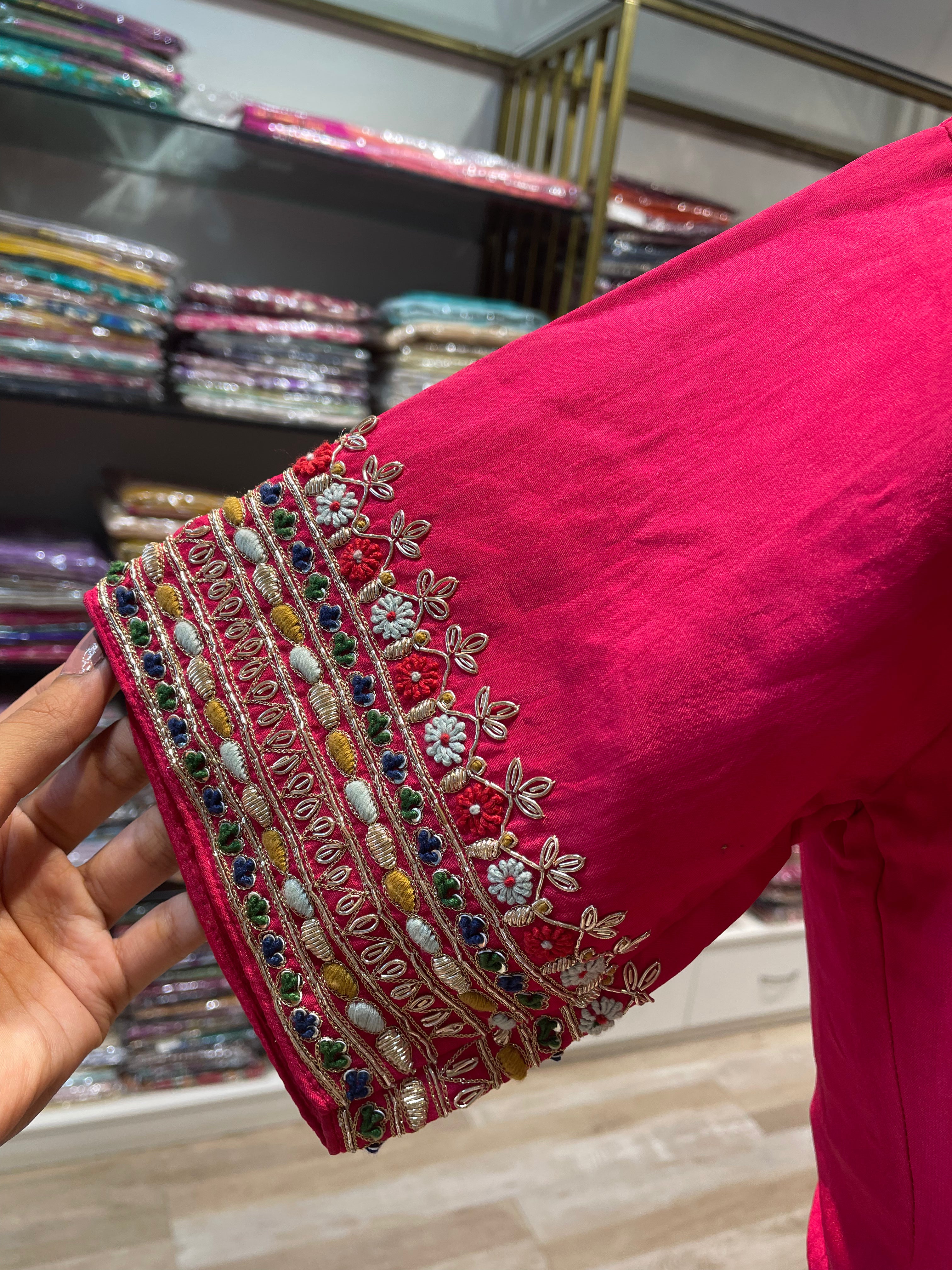 Pure silk zardosi work blouse (R8)