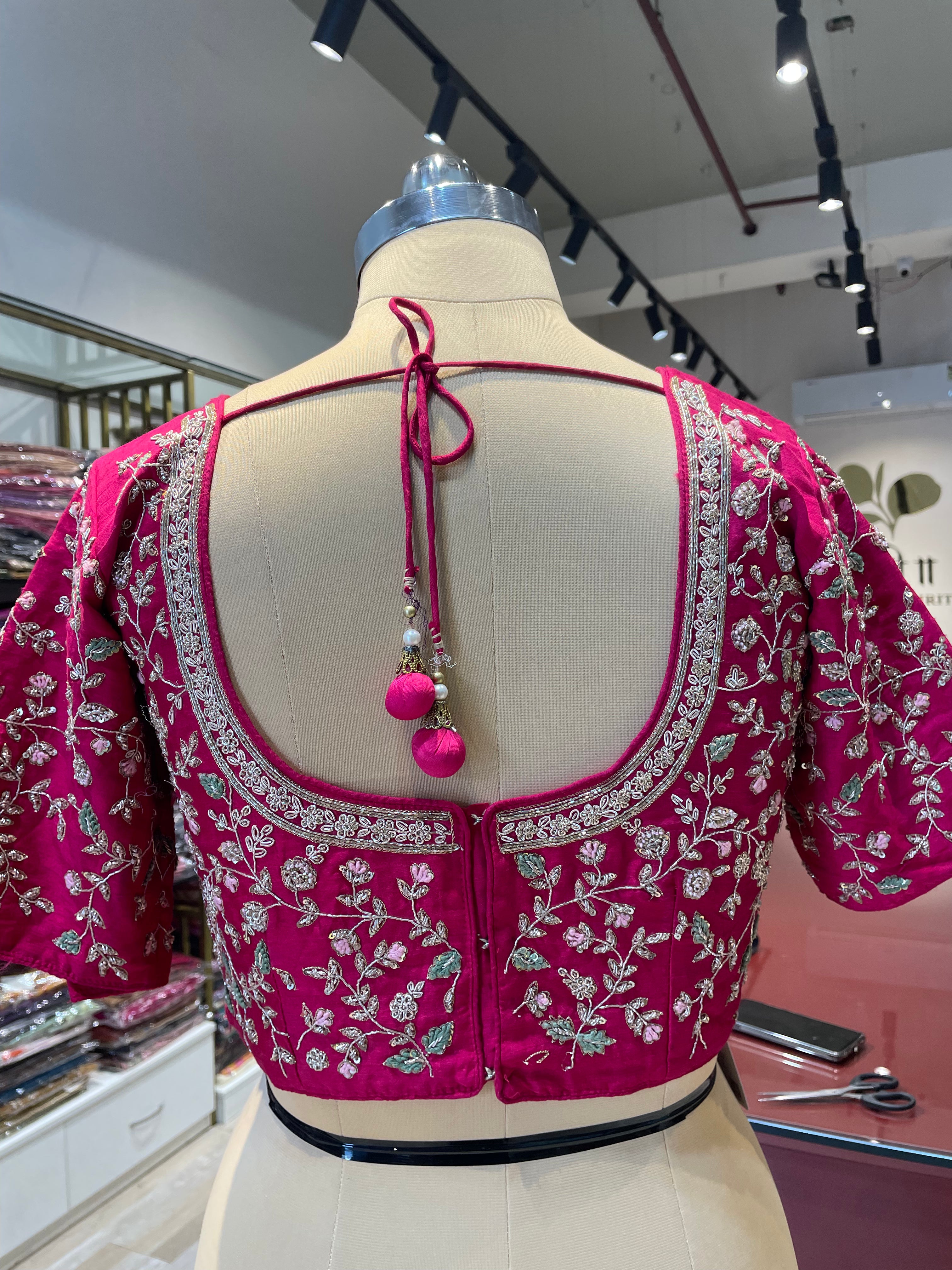 Pure silk zardosi work blouse (P9)