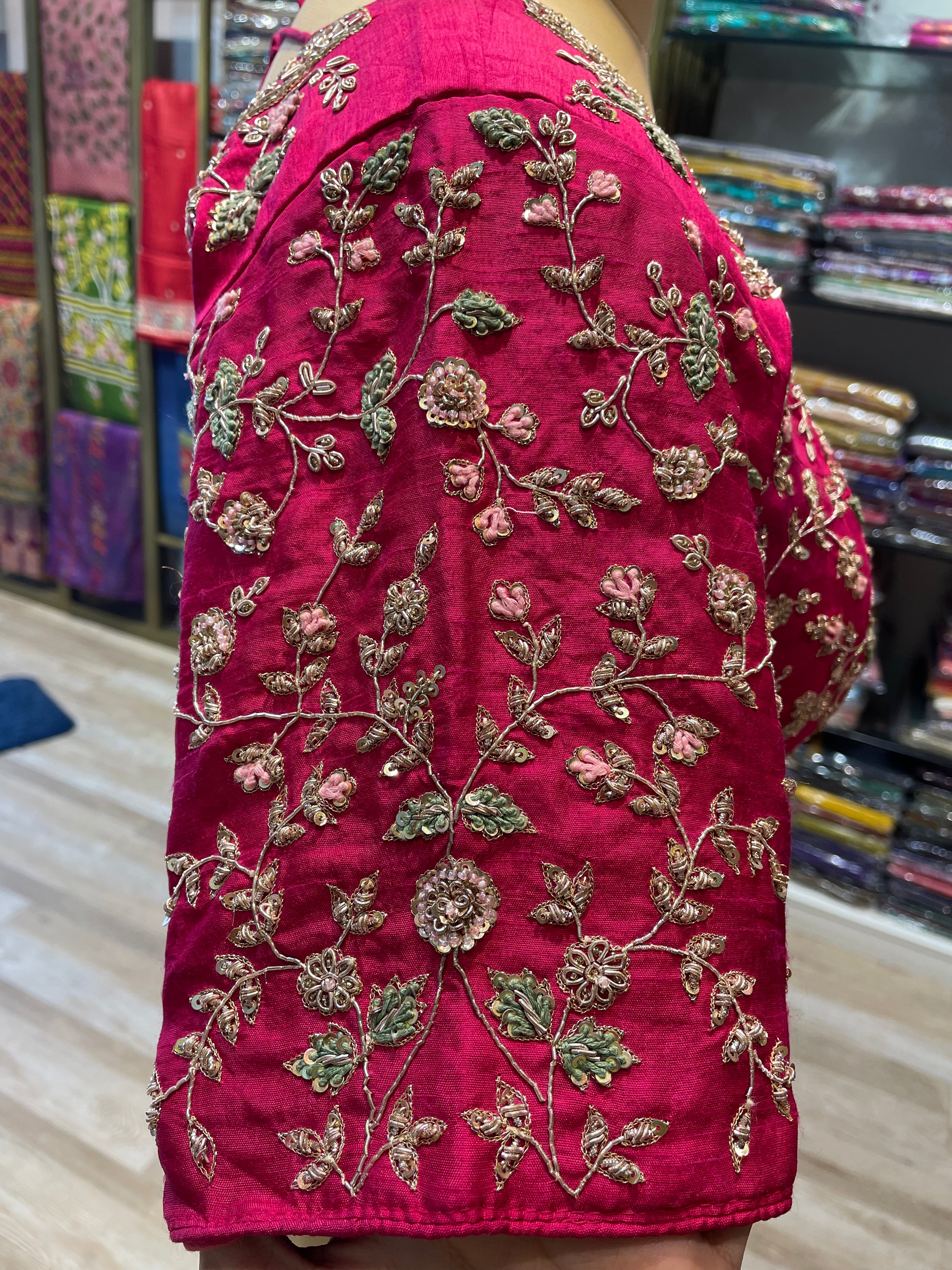 Pure silk zardosi work blouse (P9)