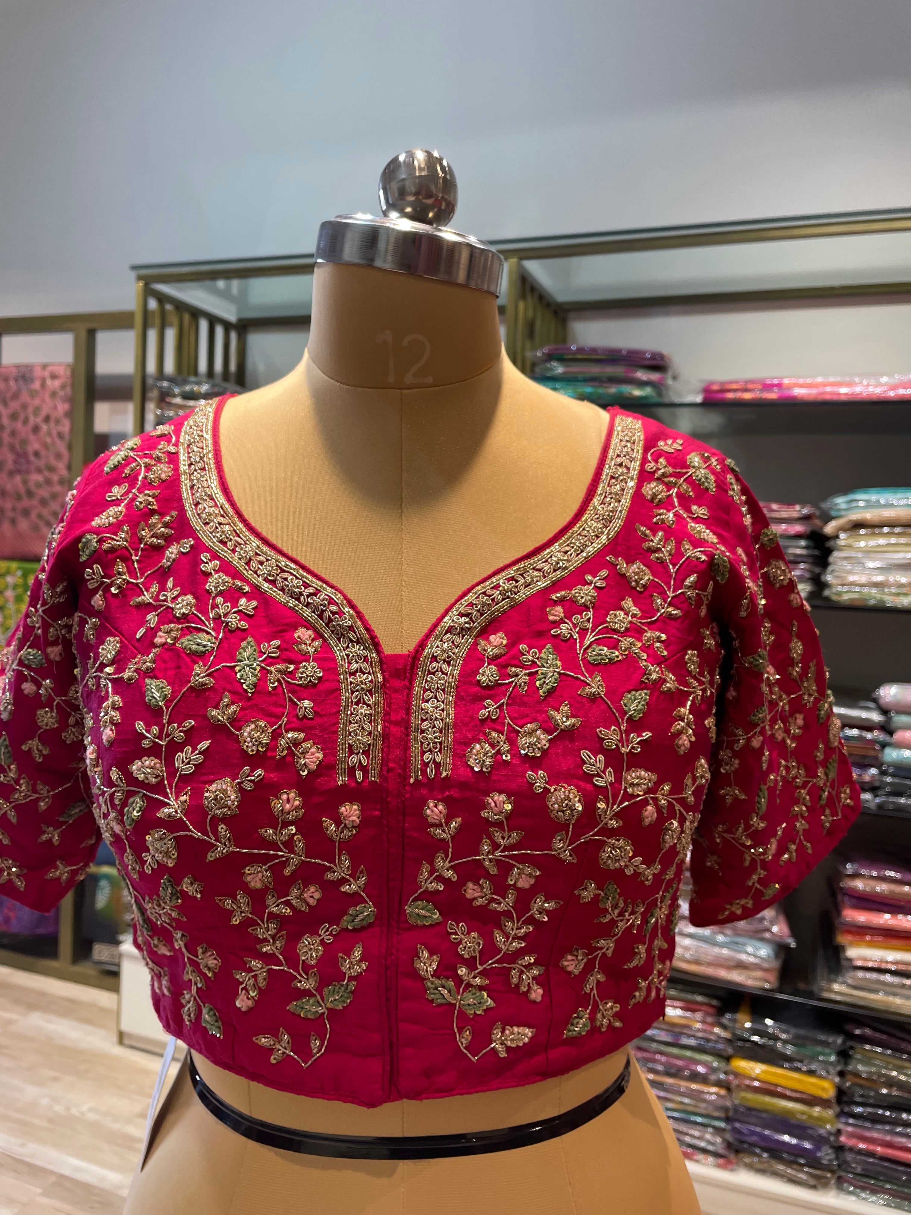 Pure silk zardosi work blouse (P9)