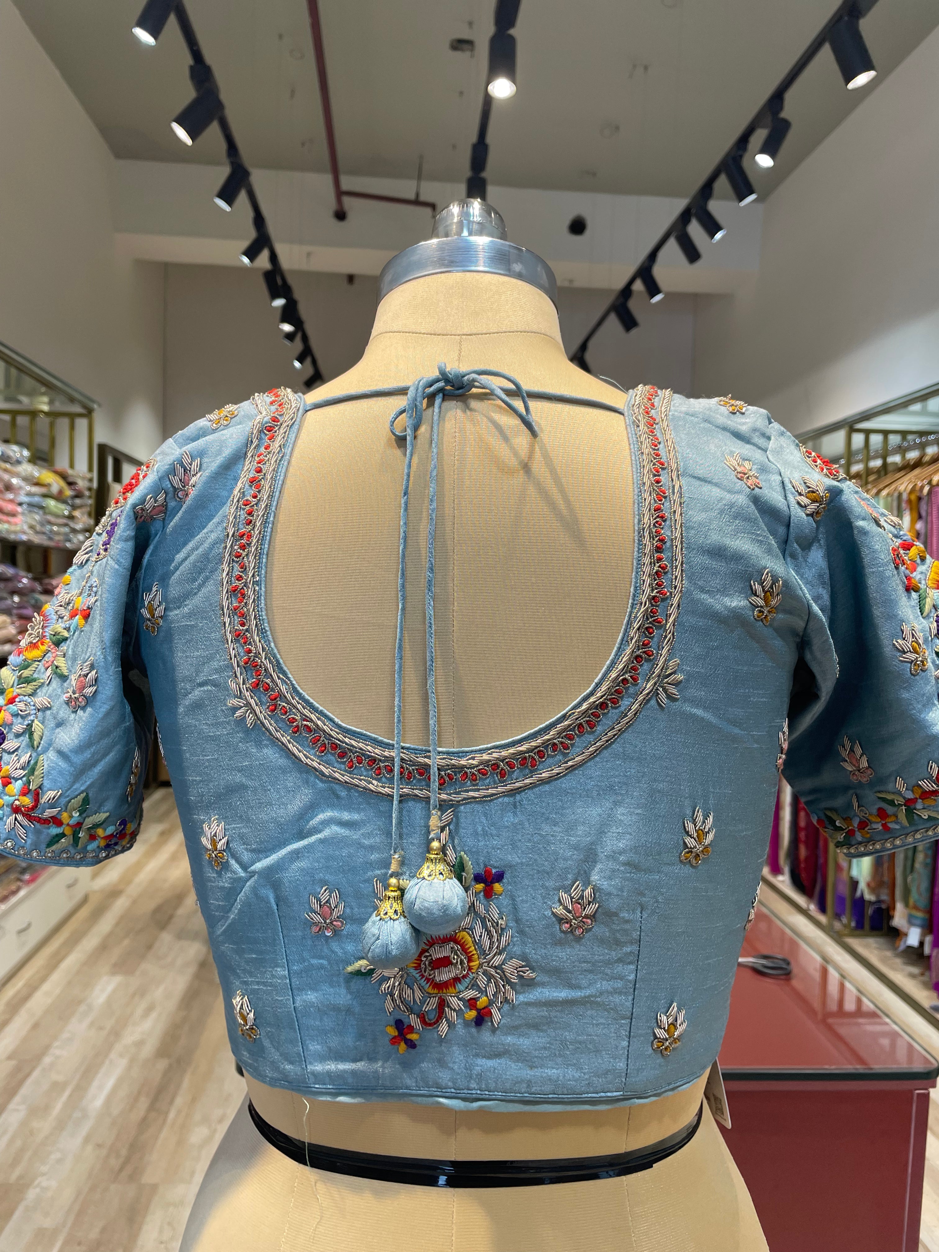 Pure silk zardosi work blouse (B12)