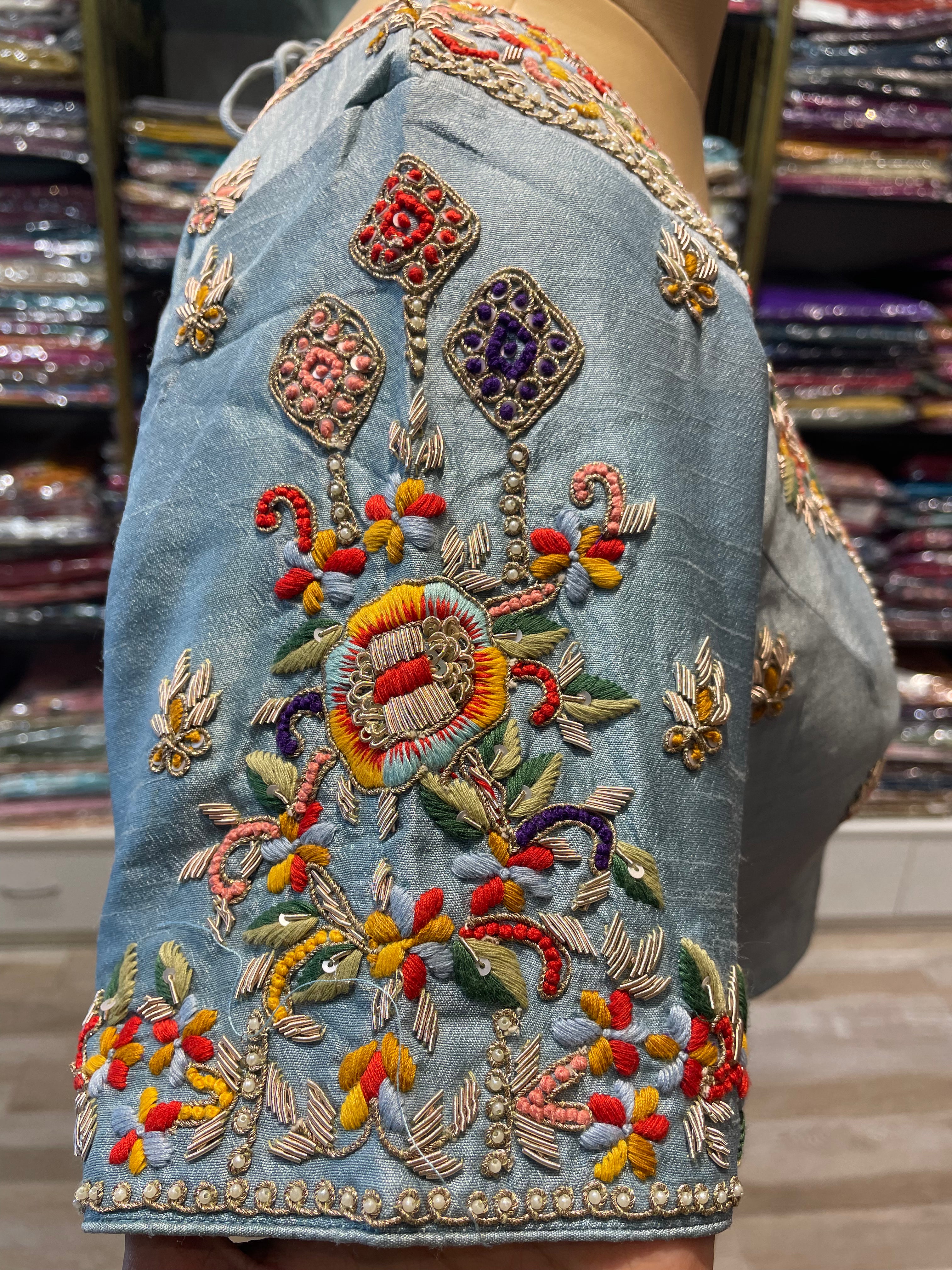 Pure silk zardosi work blouse (B12)