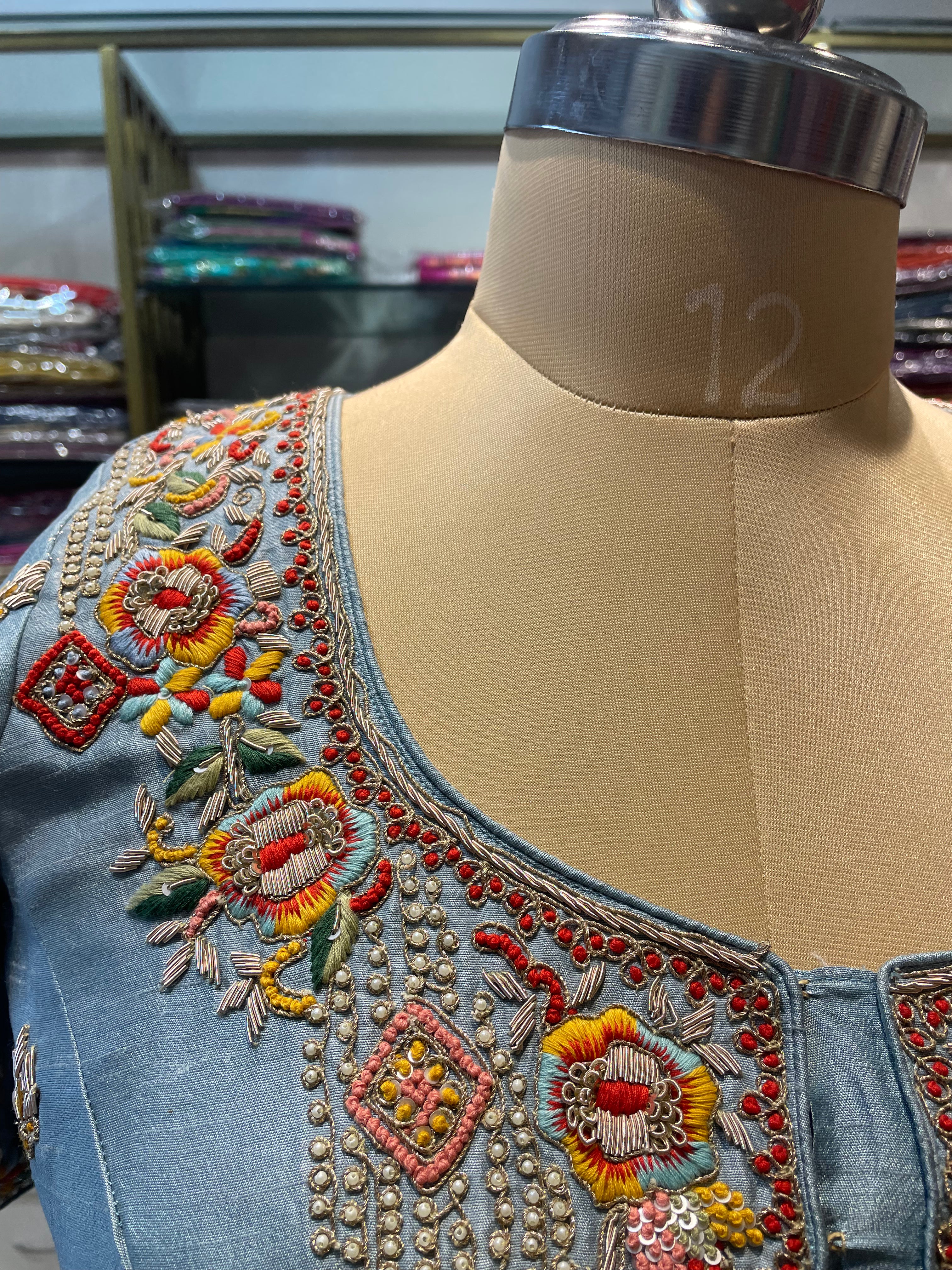 Pure silk zardosi work blouse (B12)