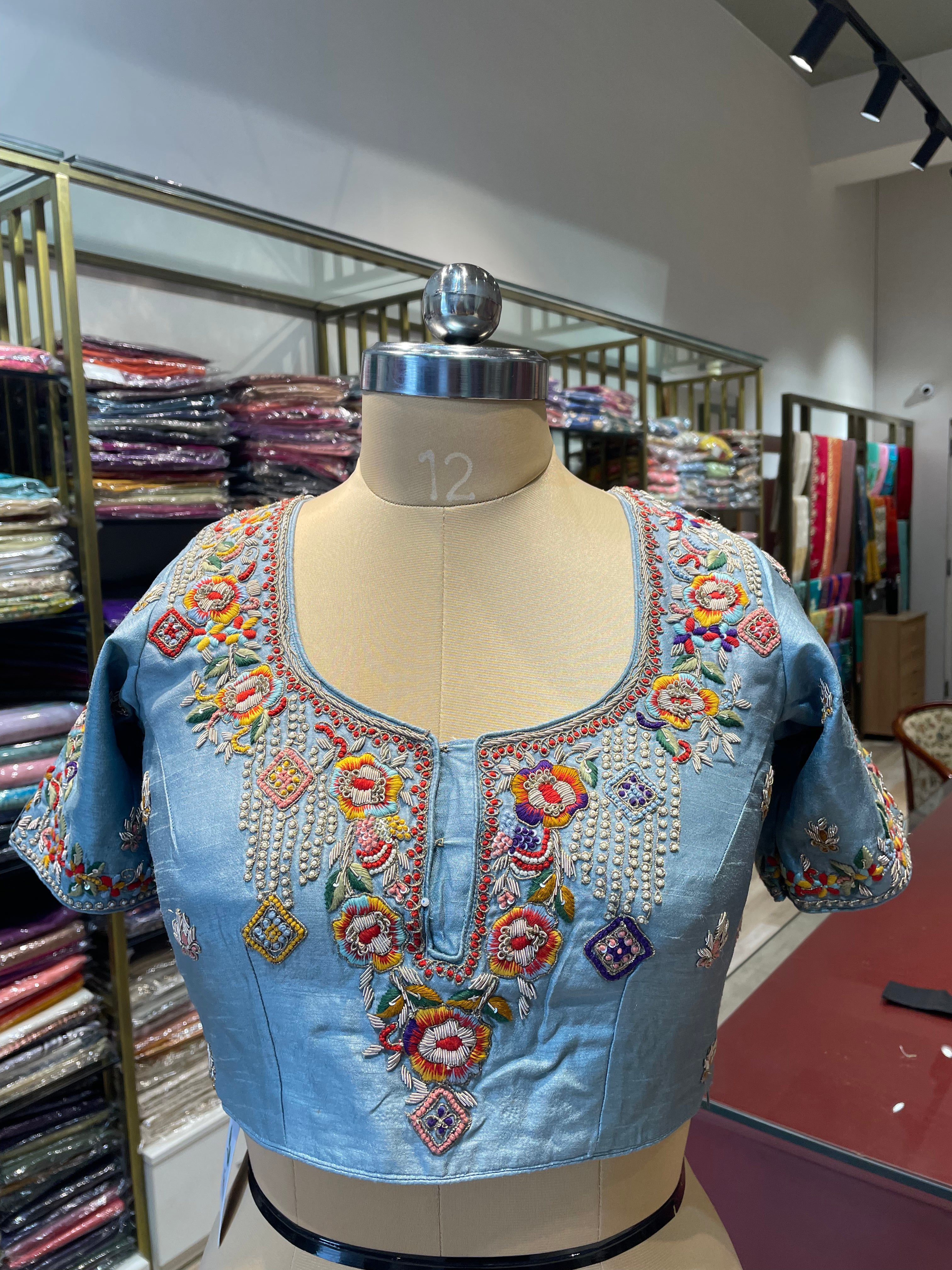 Pure silk zardosi work blouse (B12)