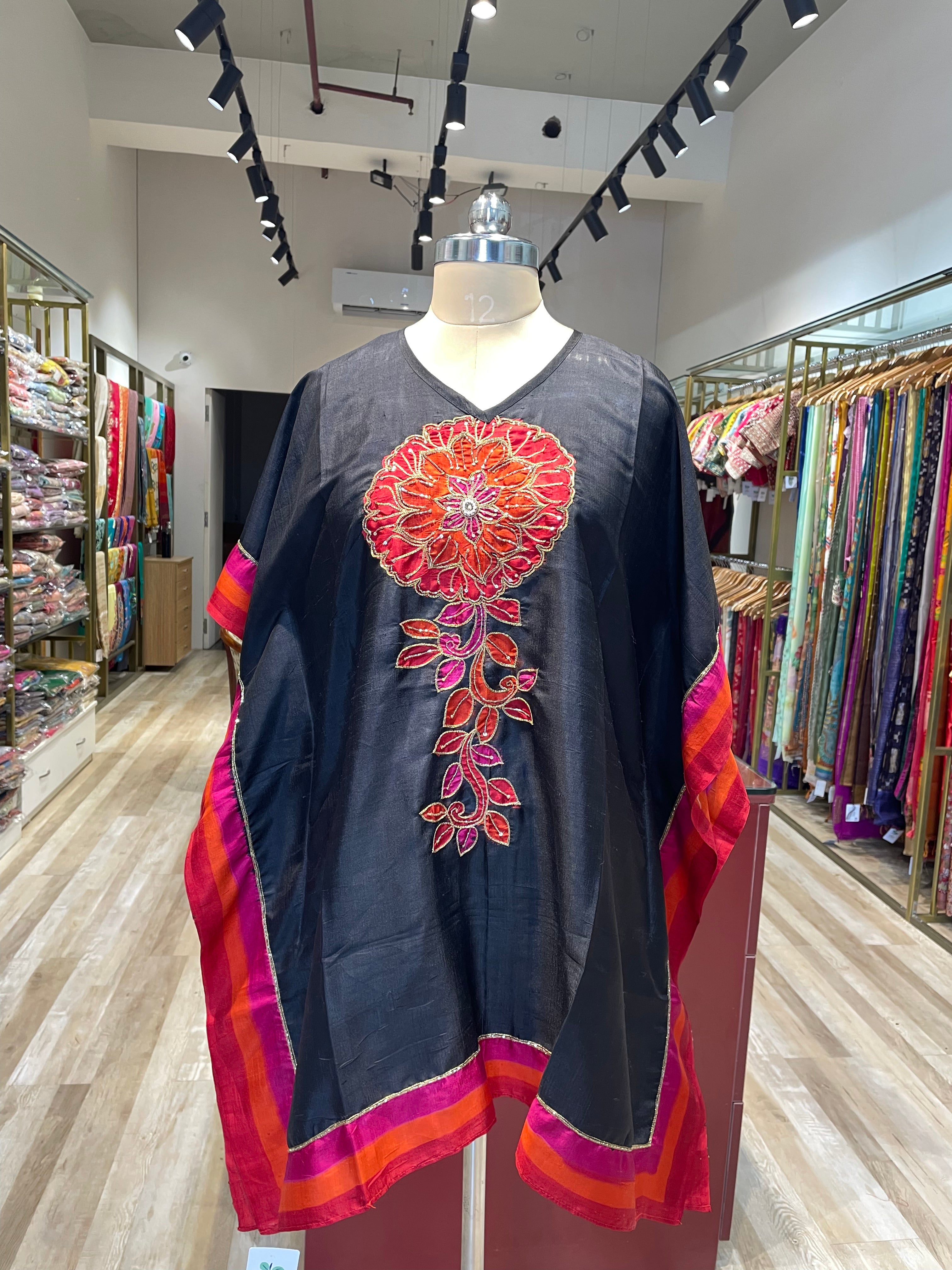 Pure silk short Kaftan with handwork (B)