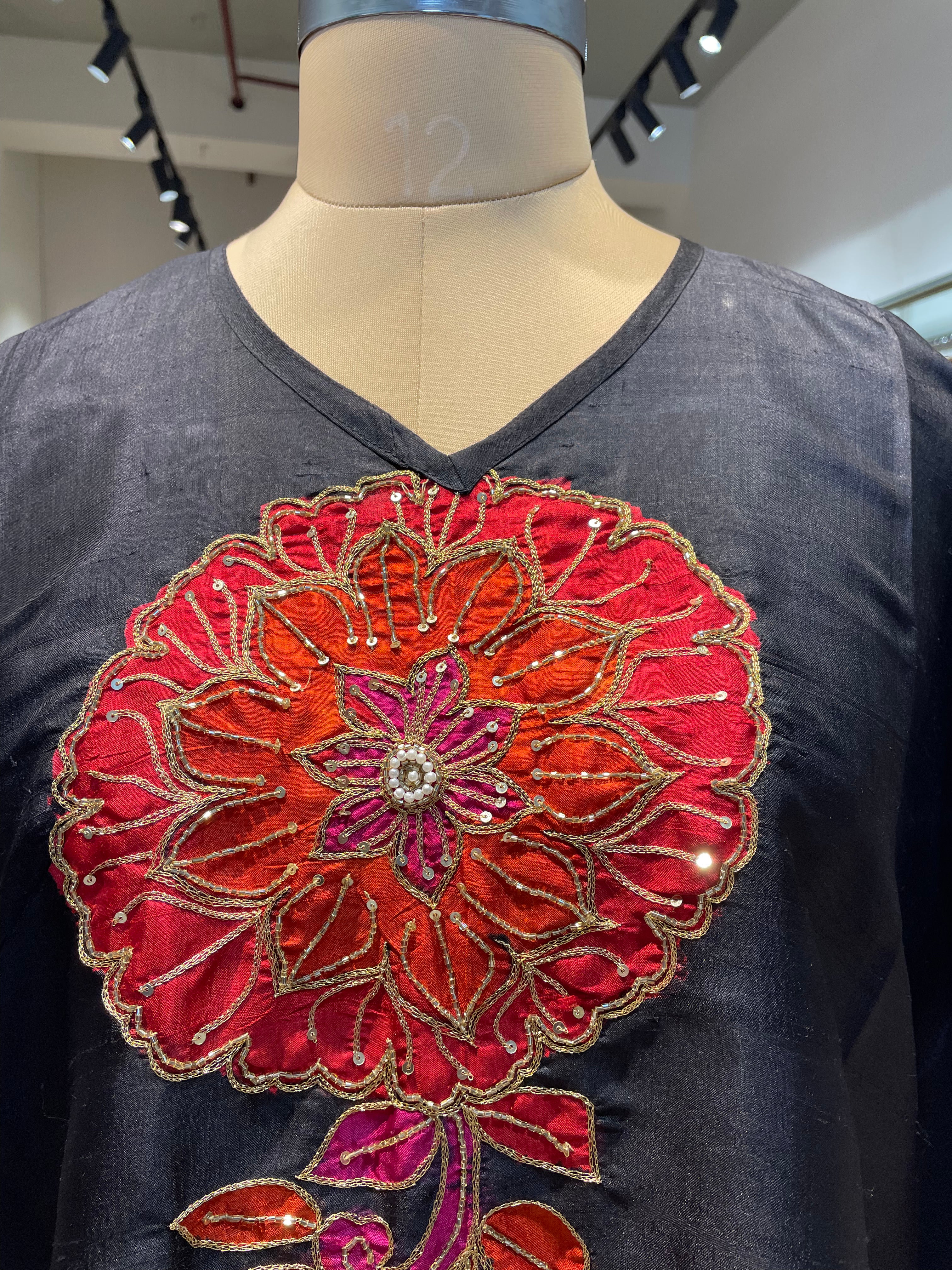 Pure silk short Kaftan with handwork (B)