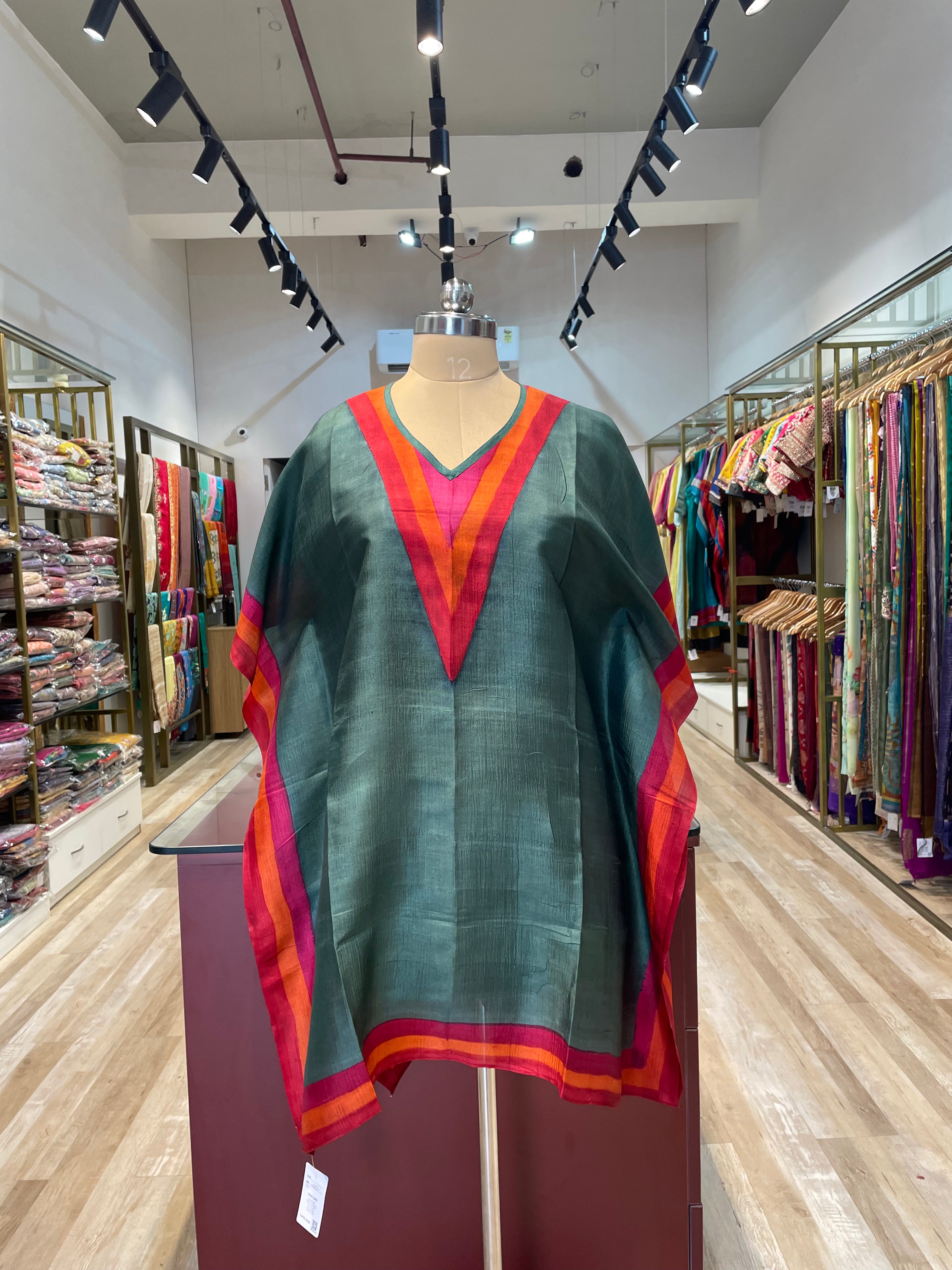 Pure silk hand painted short kaftan (BO)