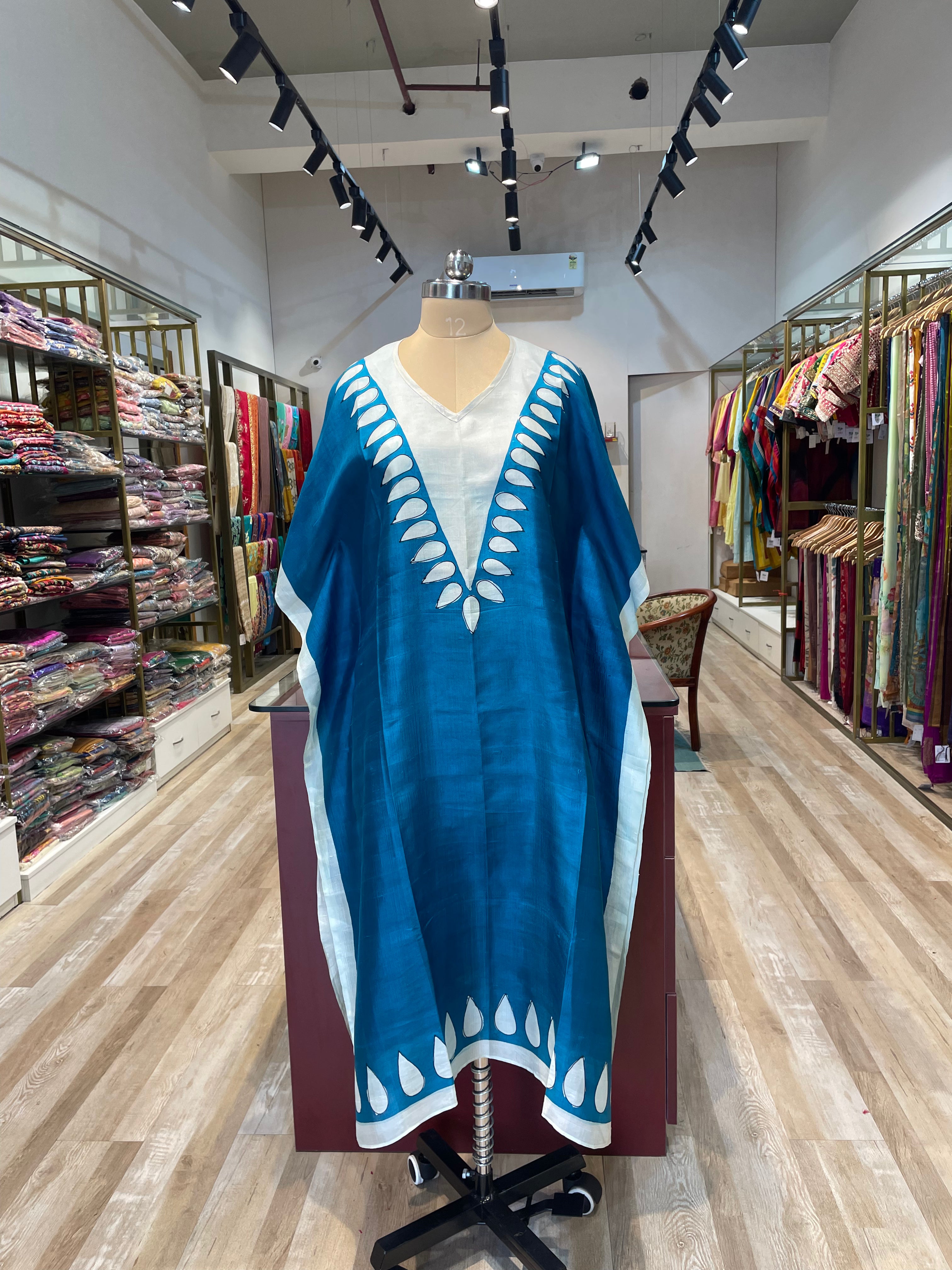 Pure silk hand painted long kaftan (BY)